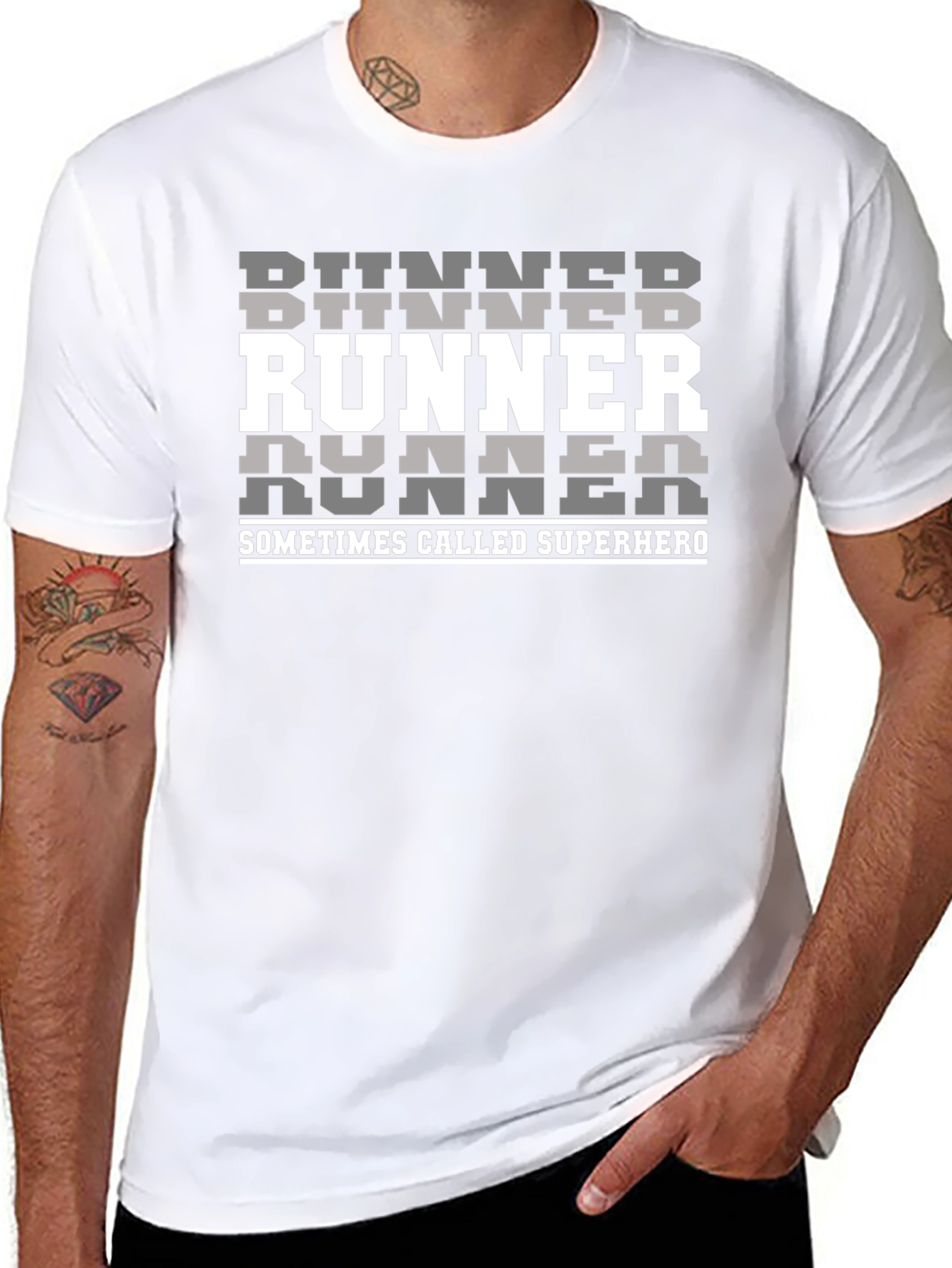 Runner Superhero T-Shirt - Black Graphic Tee