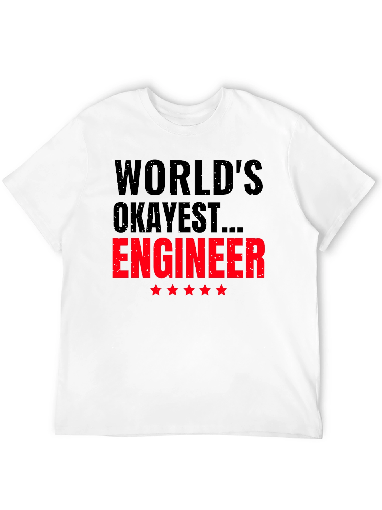 Worlds Okayest Engineer Black T-Shirt