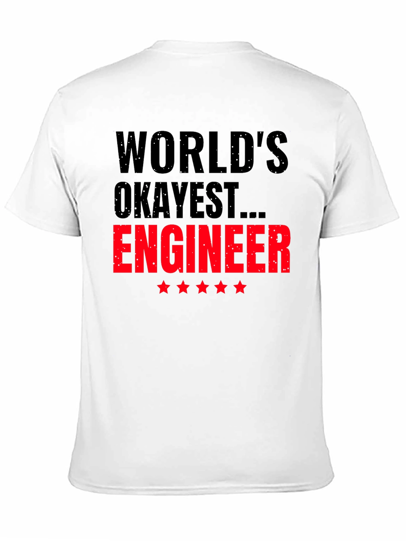 Worlds Okayest Engineer Black T-Shirt