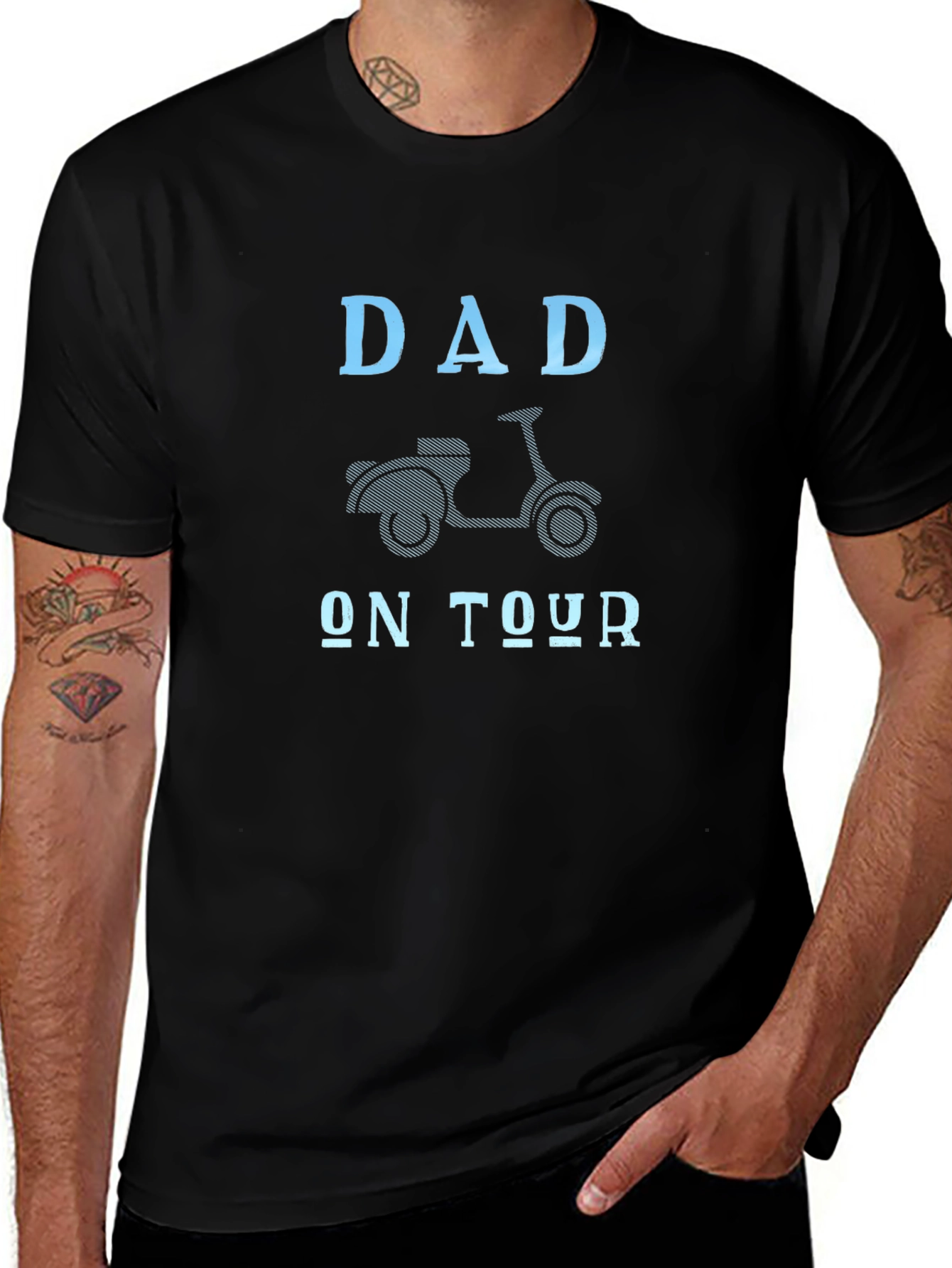 Dad On Tour Graphic T-Shirt - Scooter Design