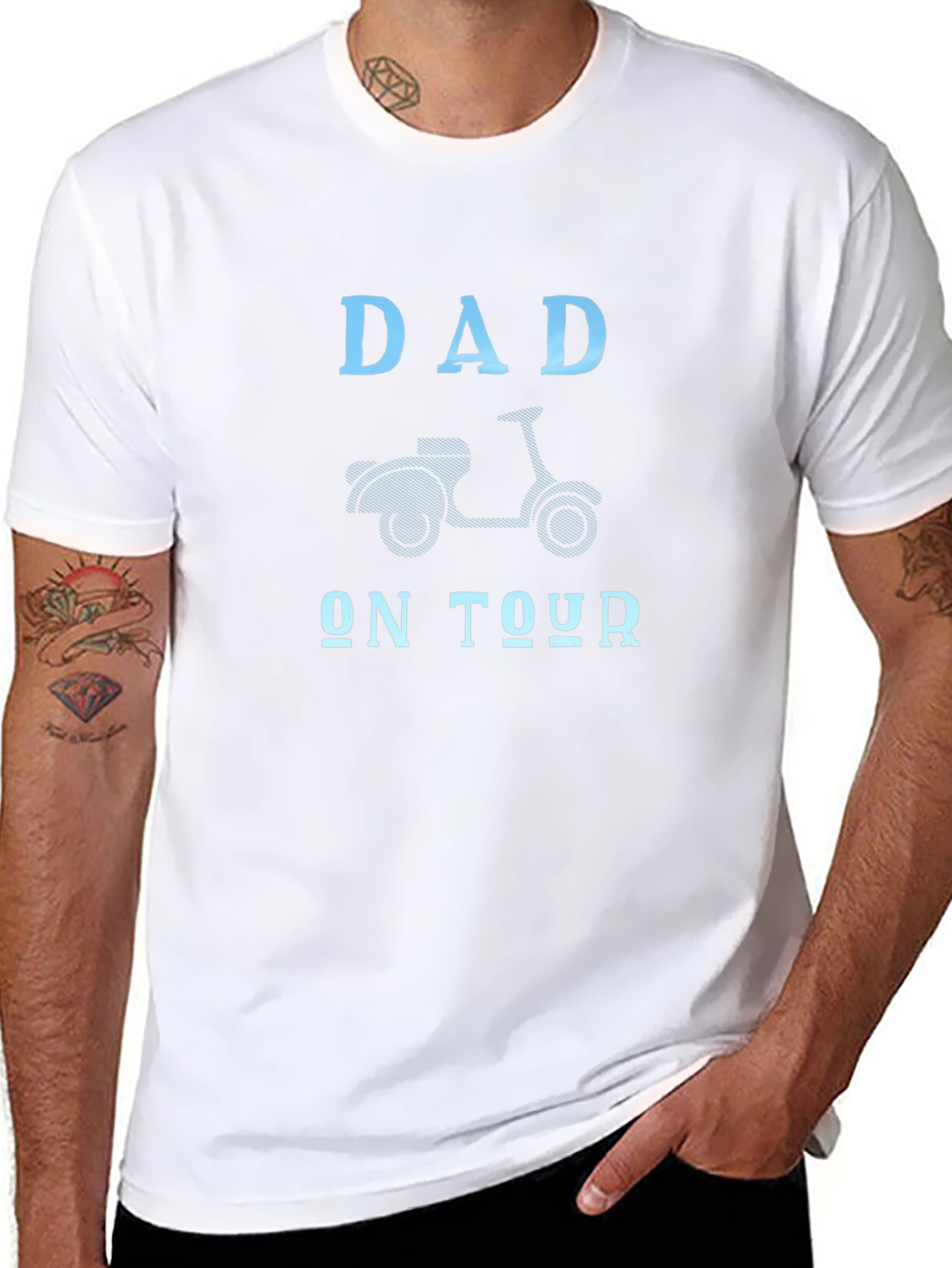 Dad On Tour Graphic T-Shirt - Scooter Design