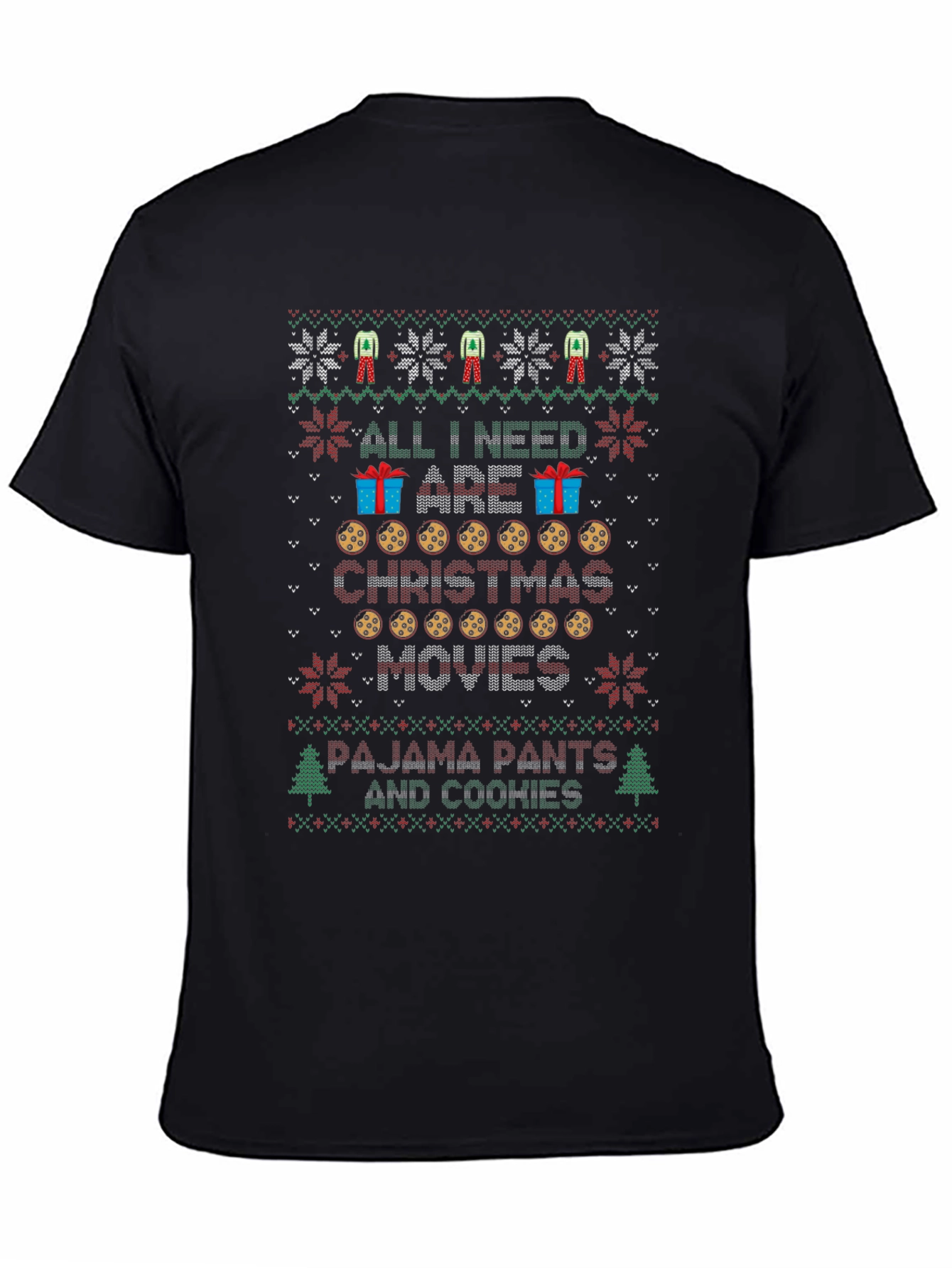 Christmas Movies & Cookies Ugly Christmas Sweater T-Shirt