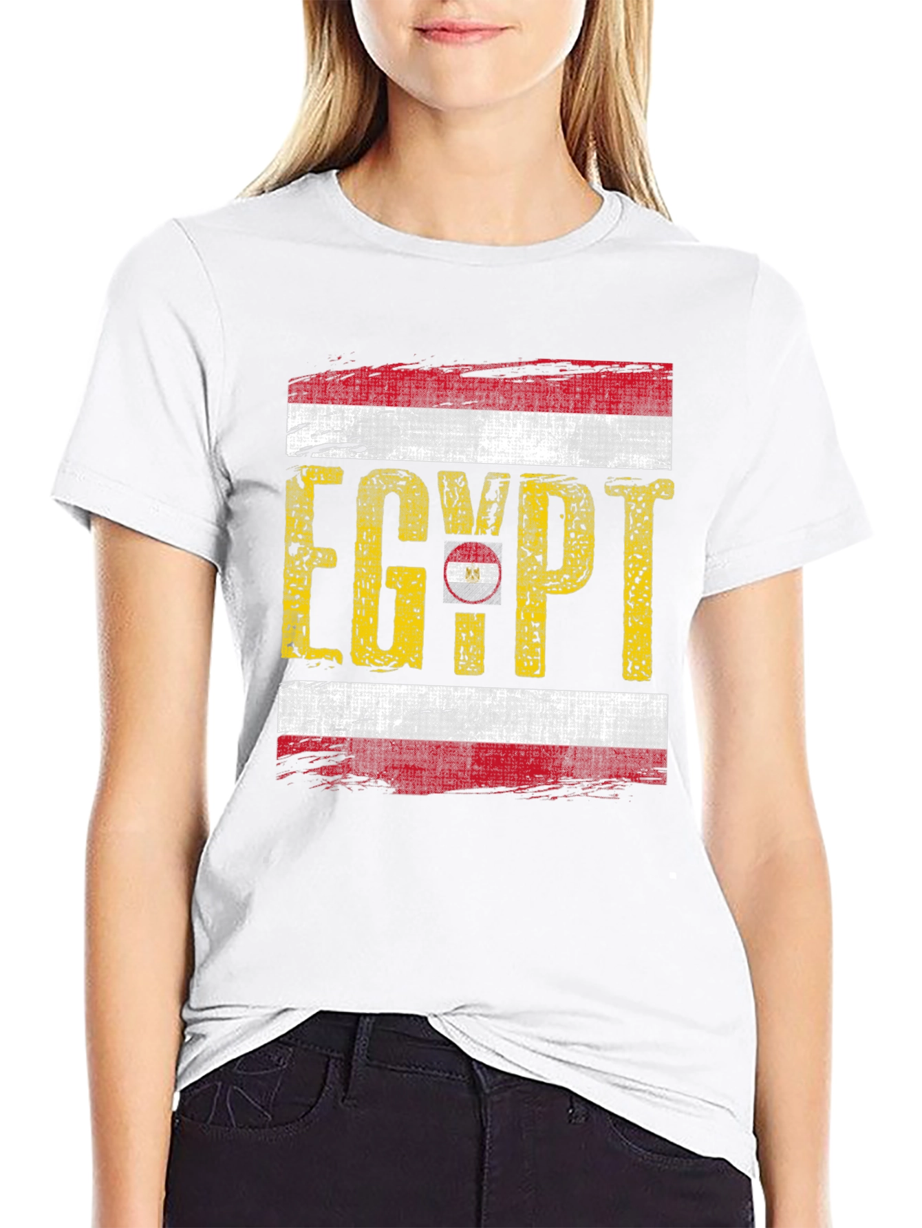 Egypt Flag Graphic Tee - Black Cotton T-Shirt