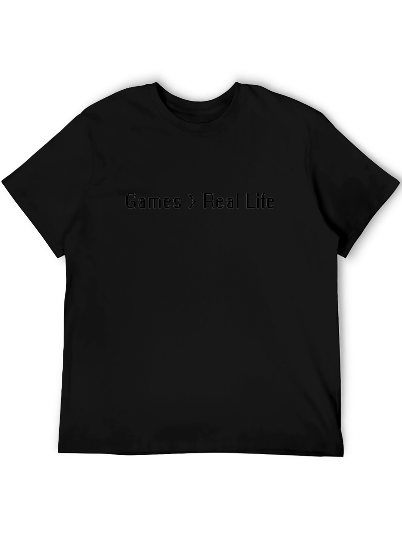 Games > Real Life Black T-Shirt - Gamer Style