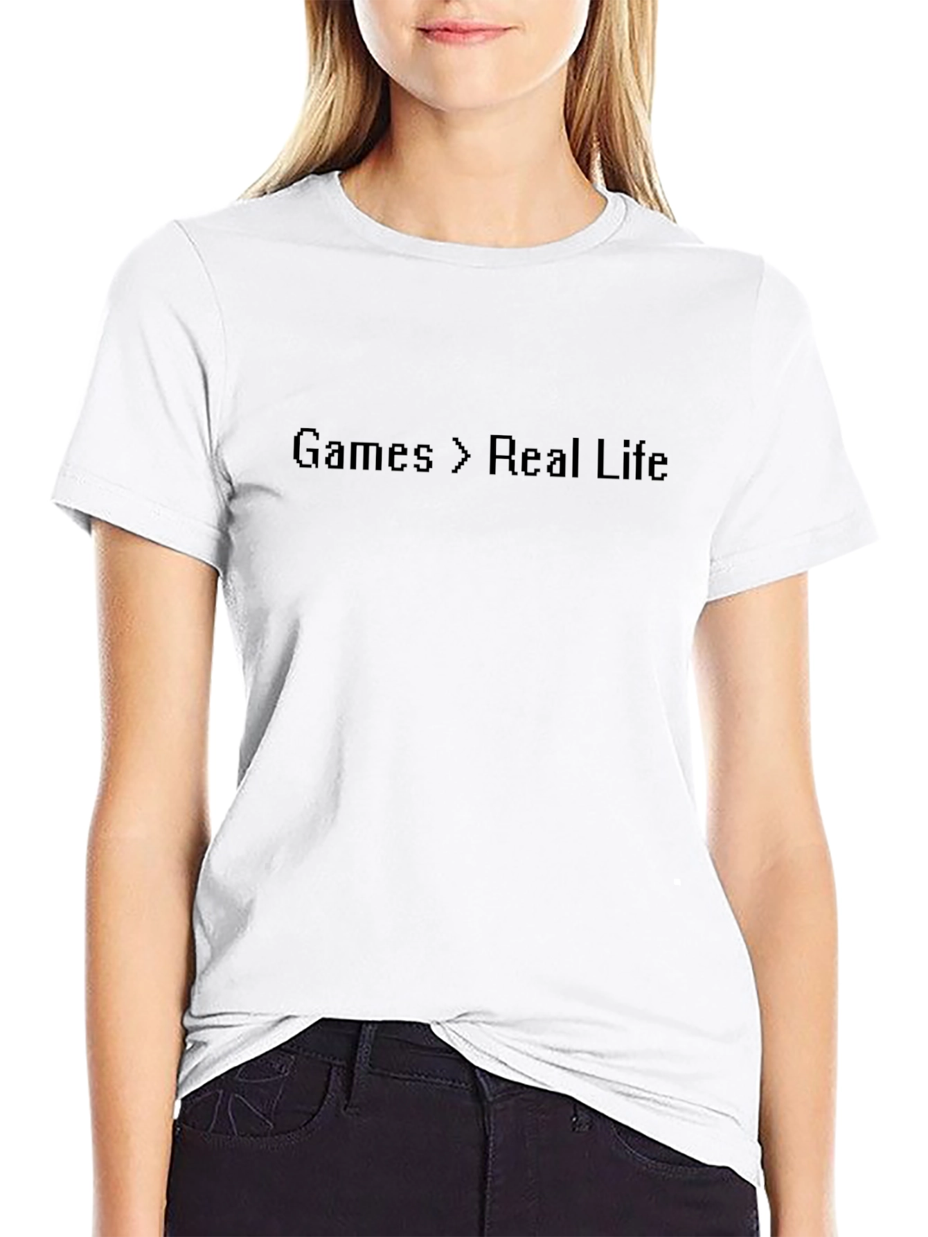 Games > Real Life Black T-Shirt - Gamer Style