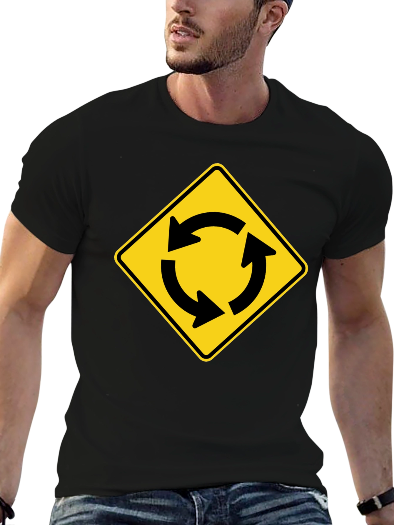 Roundabout Sign Graphic T-Shirt