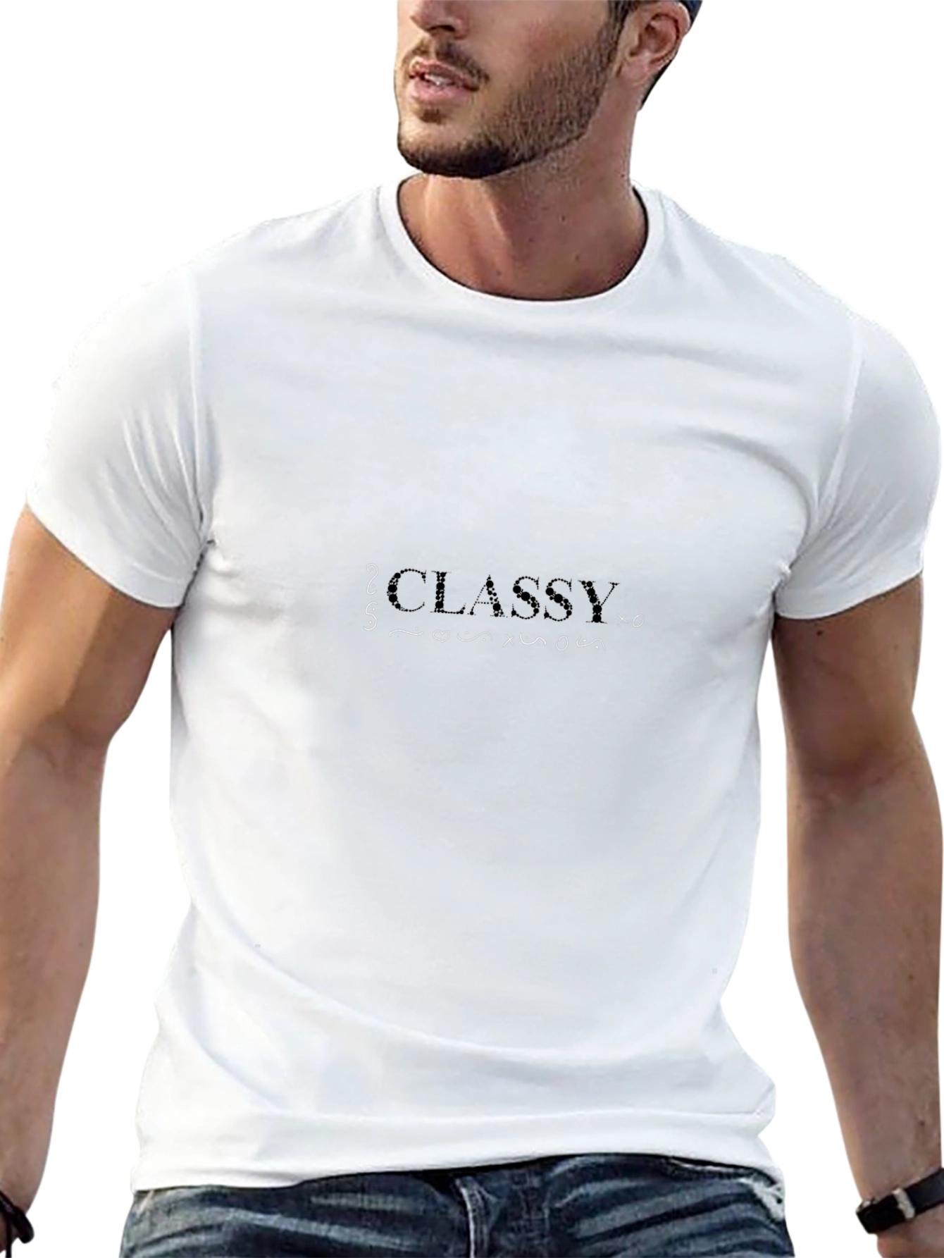 Classy Graphic Print Black T-Shirt