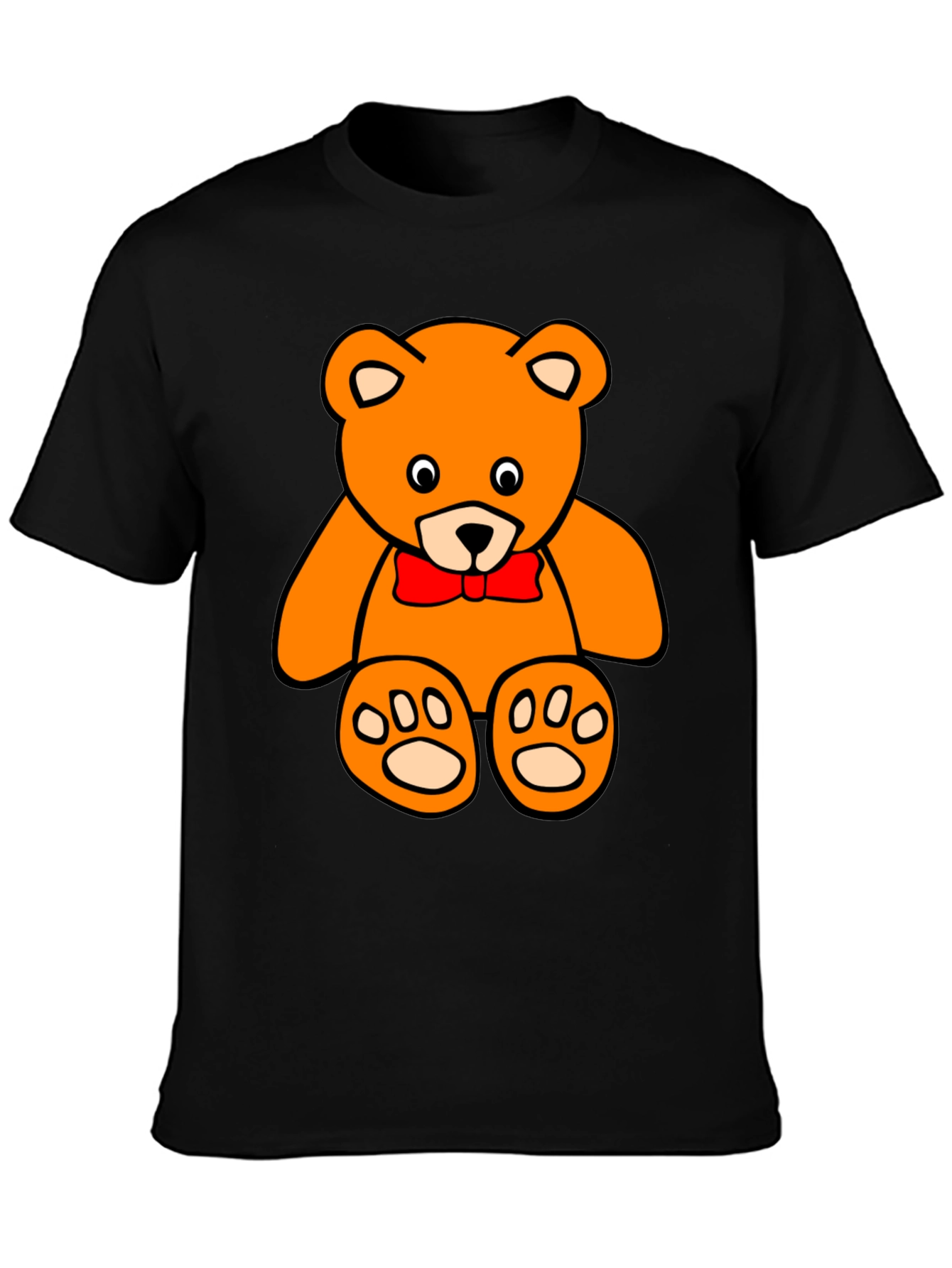 Teddy Bear Graphic Tee - Black Cotton T-Shirt