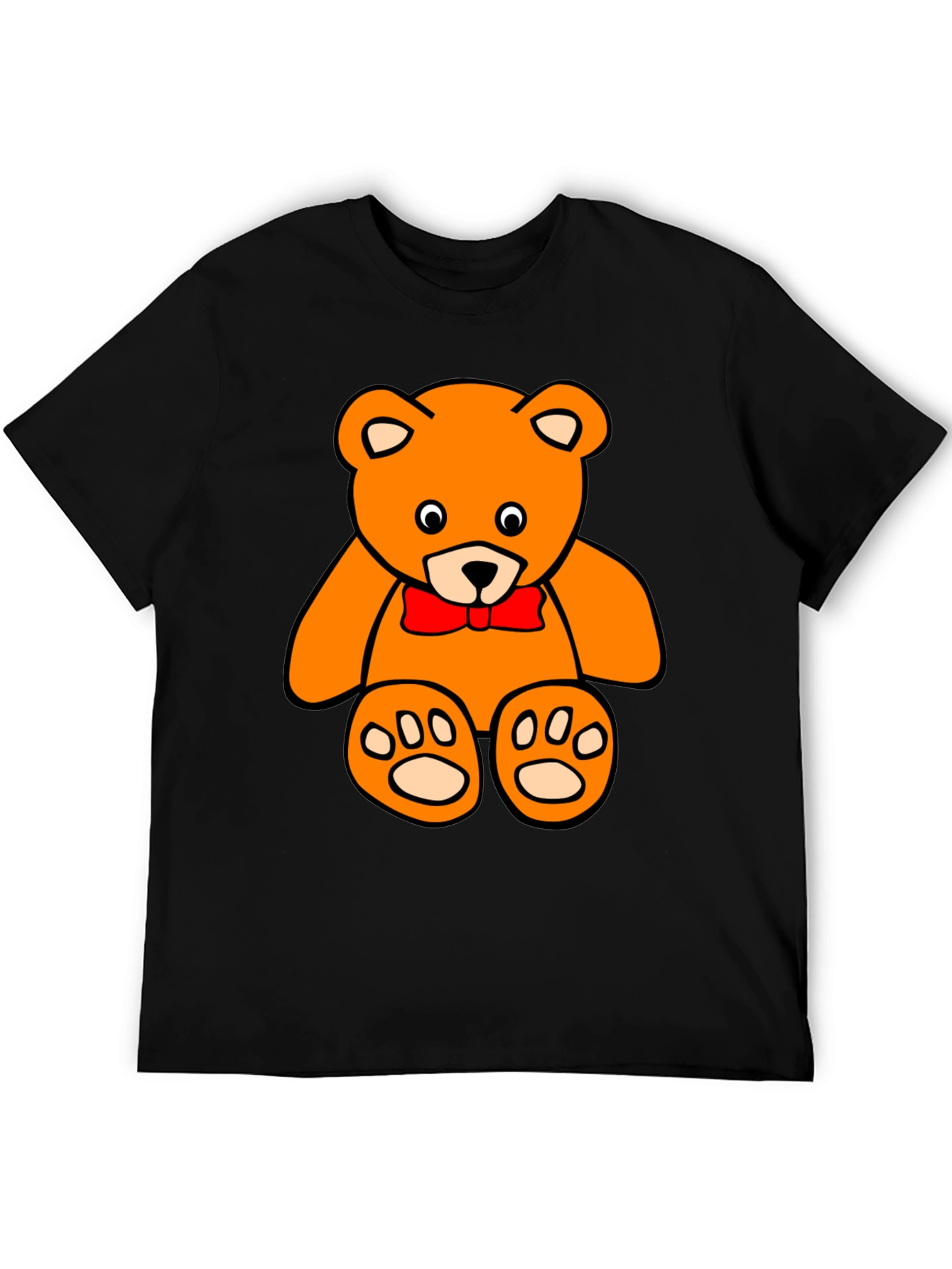 Teddy Bear Graphic Tee - Black Cotton T-Shirt
