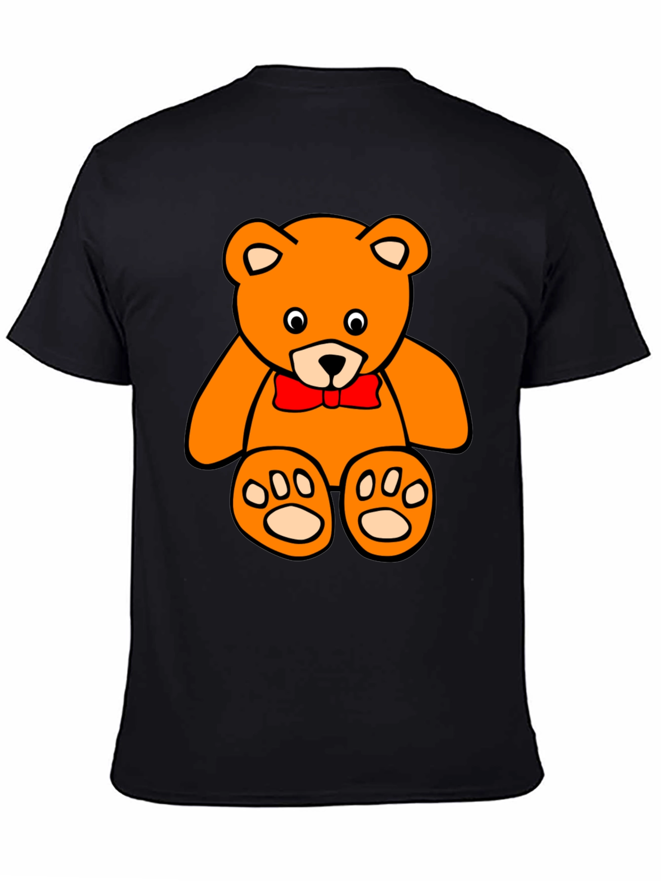 Teddy Bear Graphic Tee - Black Cotton T-Shirt