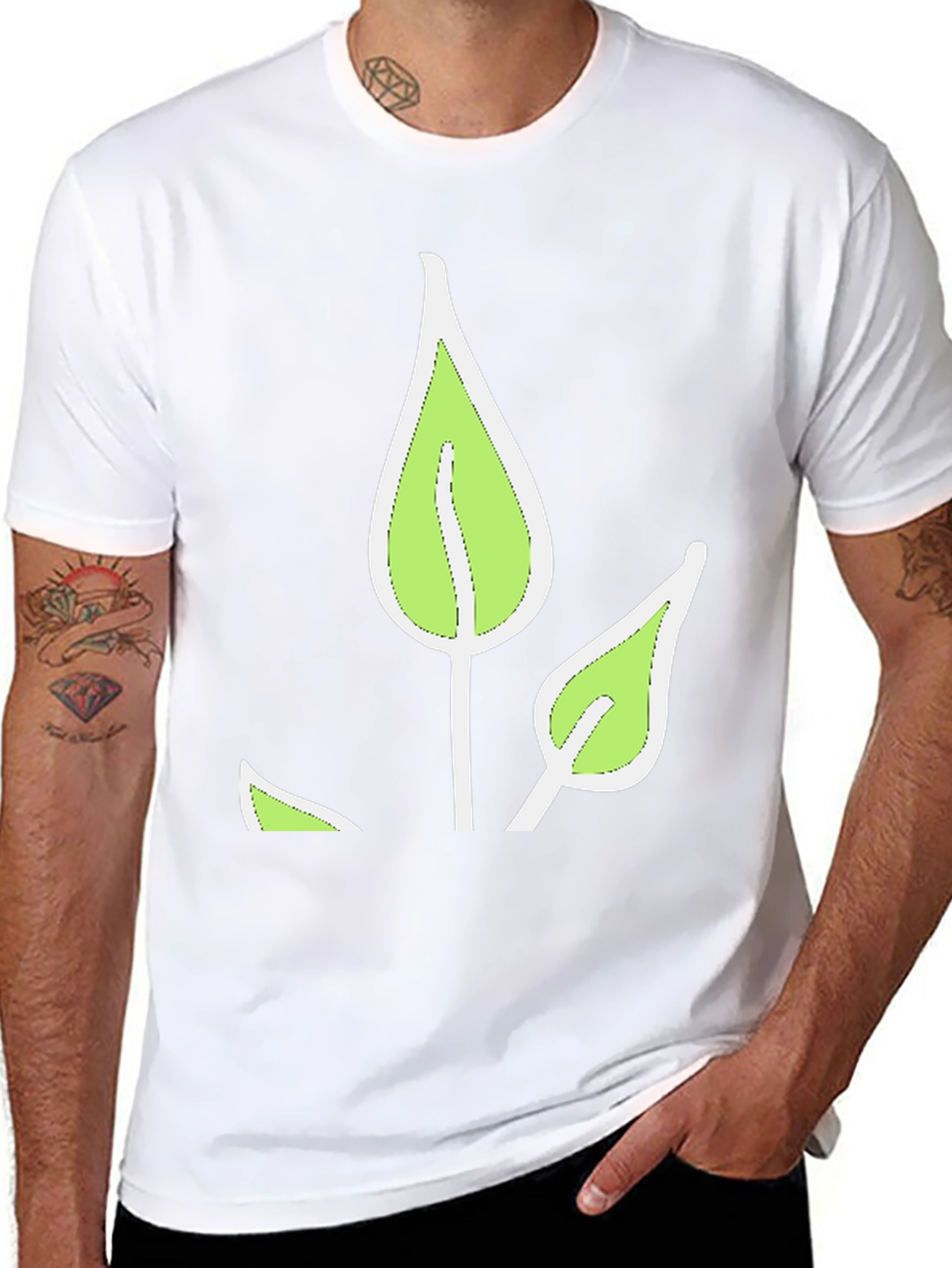 Leaf Graphic Black T-Shirt