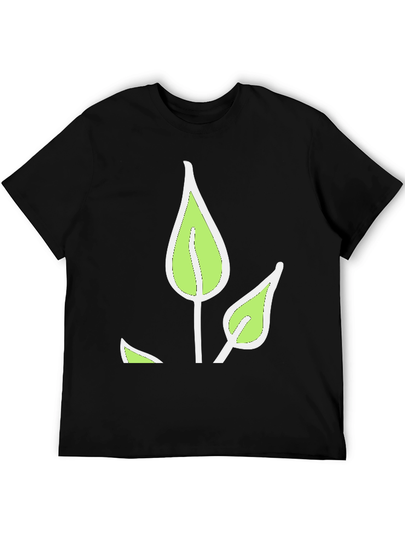 Leaf Graphic Black T-Shirt