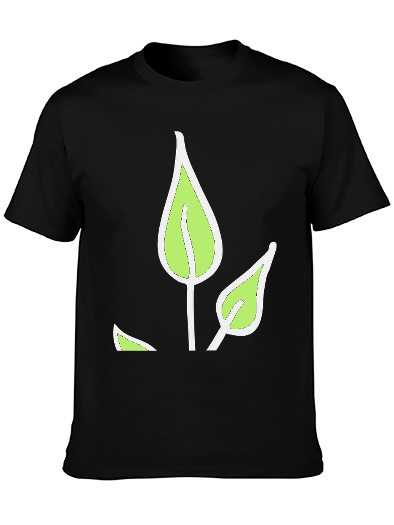 Leaf Graphic Black T-Shirt