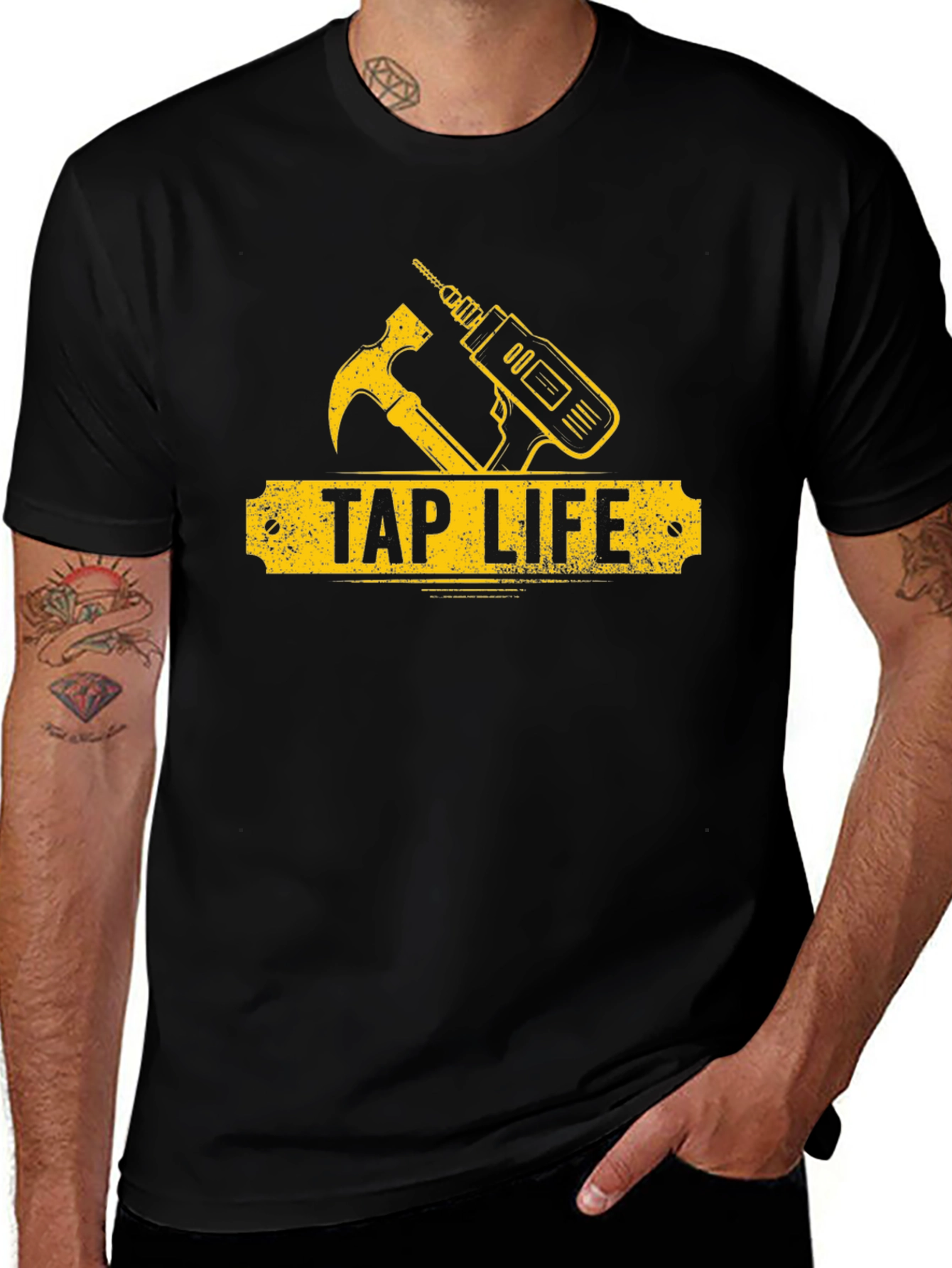 Tap Life T-Shirt - Hammer & Drill Graphic Tee