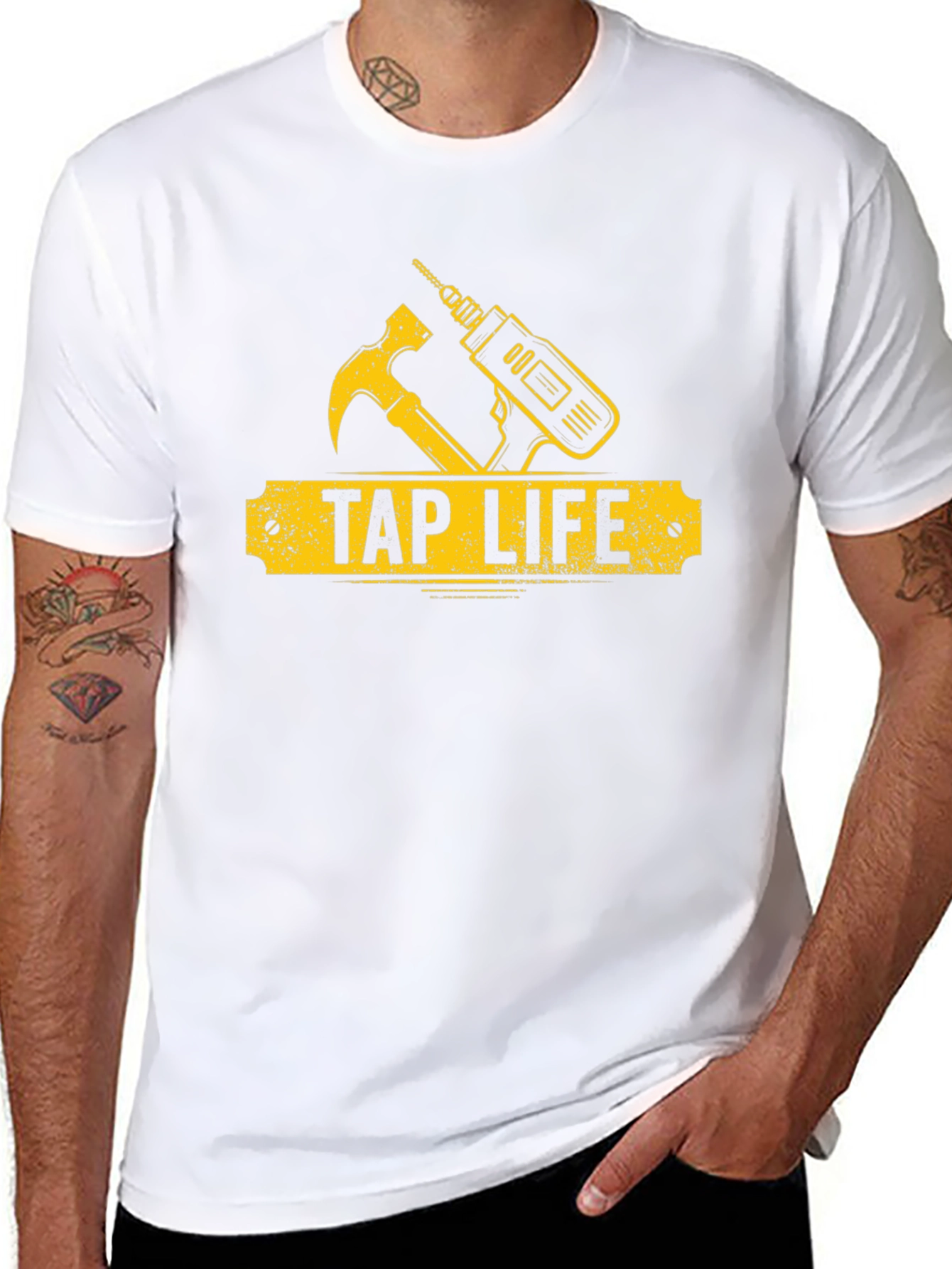 Tap Life T-Shirt - Hammer & Drill Graphic Tee