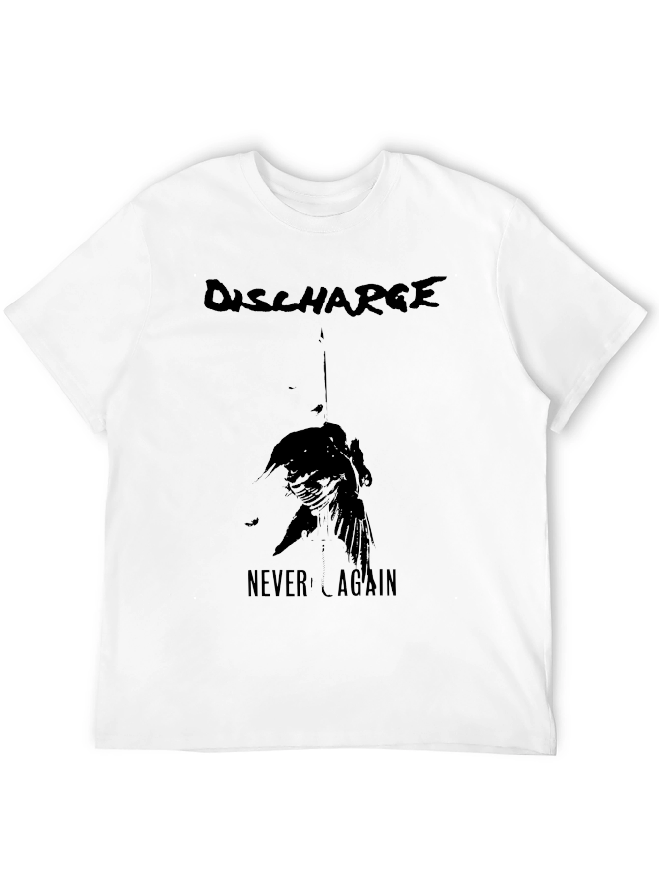 Discharge Never Again Black Graphic Tee