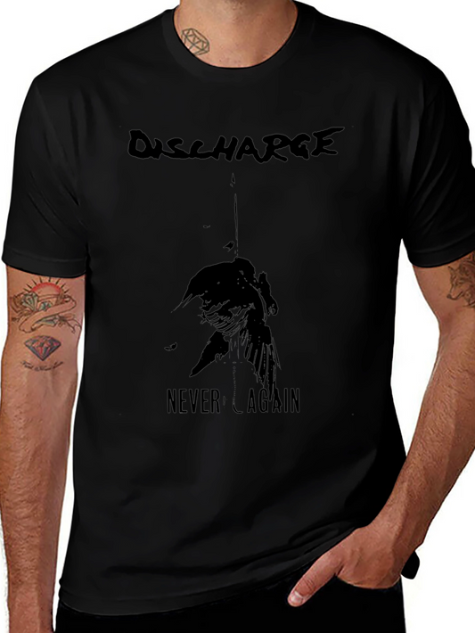 Discharge Never Again Black Graphic Tee