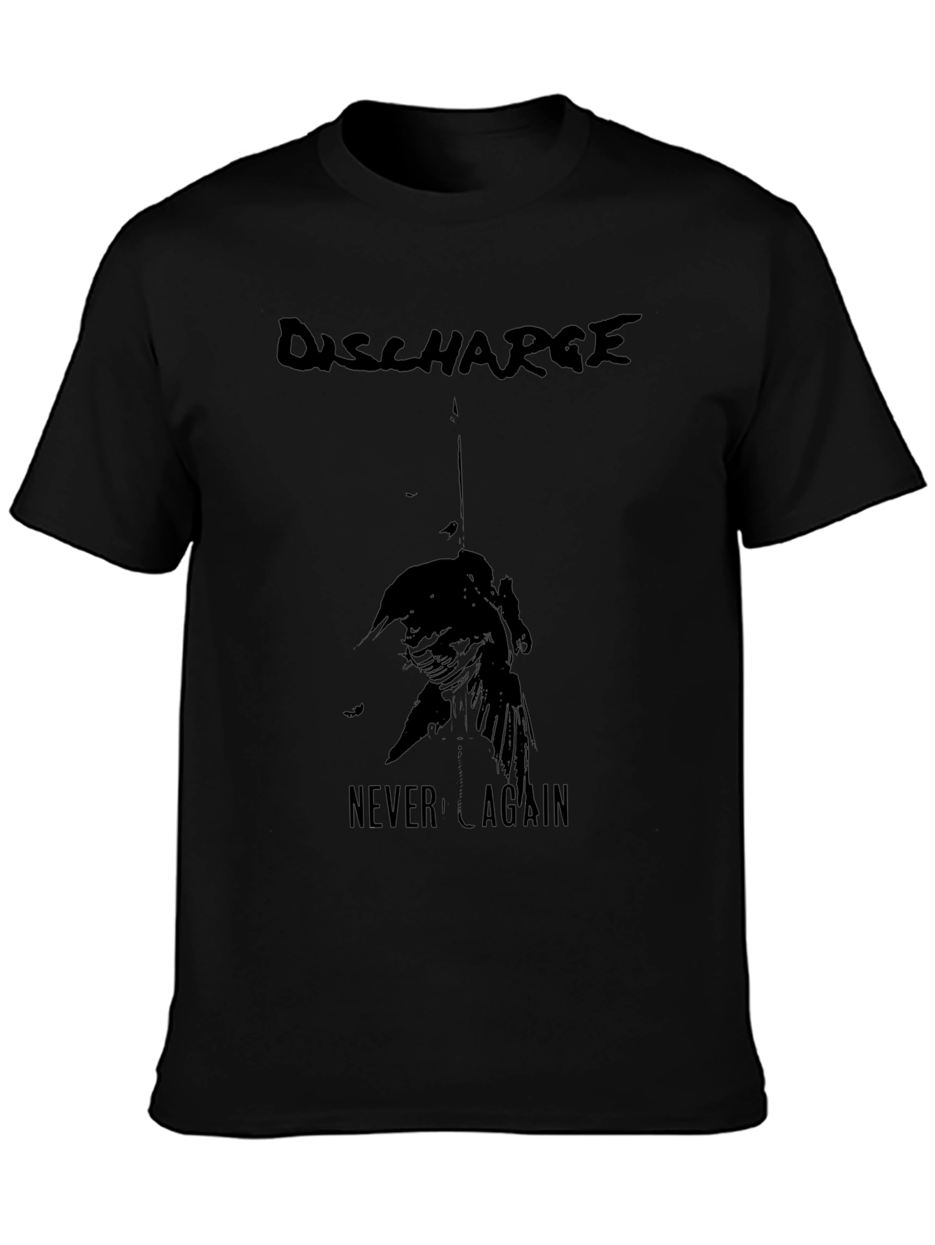 Discharge Never Again Black Graphic Tee