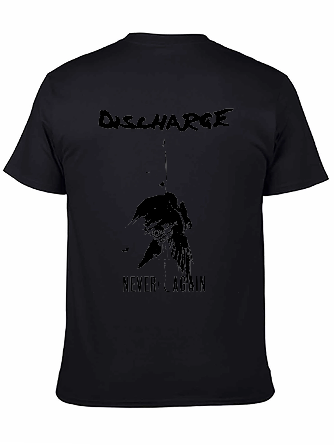 Discharge Never Again Black Graphic Tee