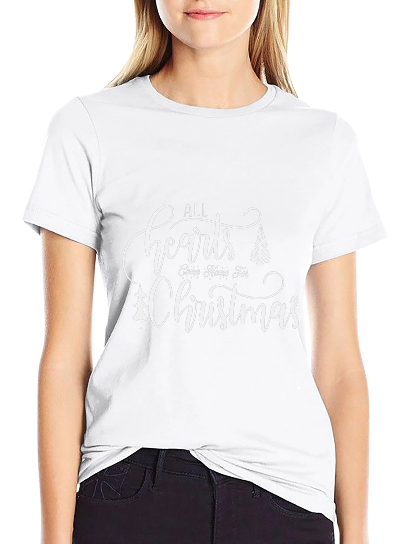 Christmas Hearts Graphic Tee - Holiday Apparel