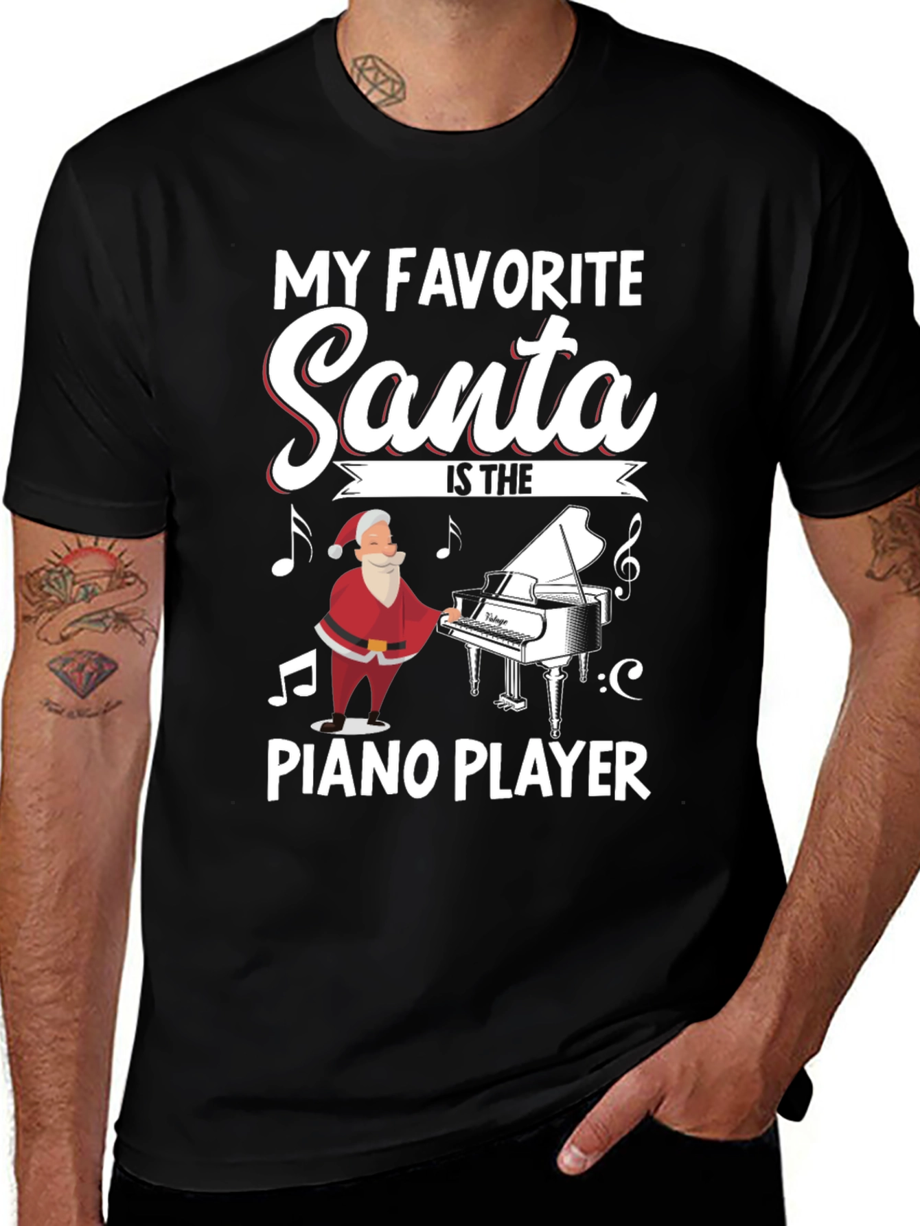 Santa Piano Player T-Shirt - My Favorite