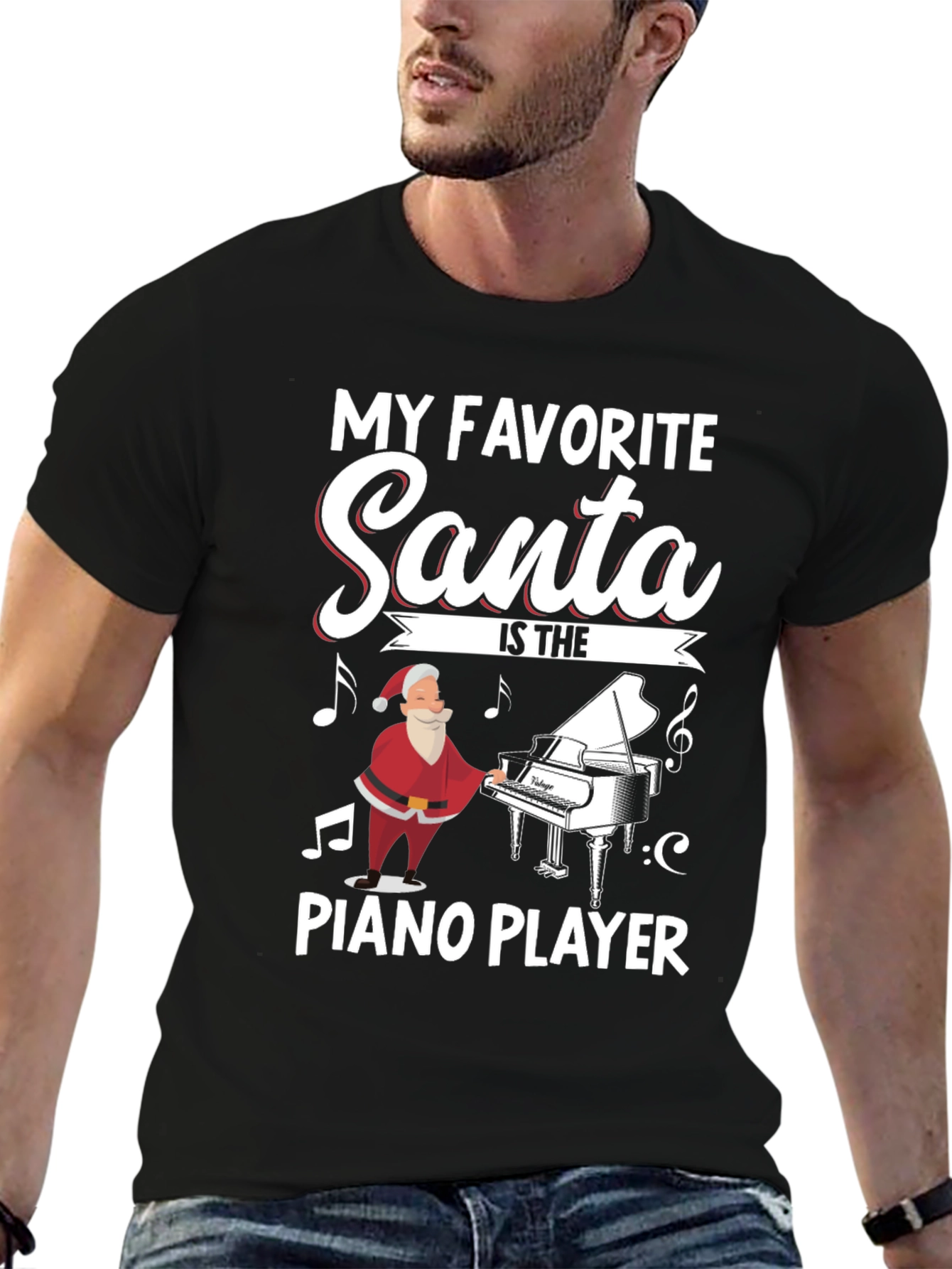 Santa Piano Player T-Shirt - My Favorite