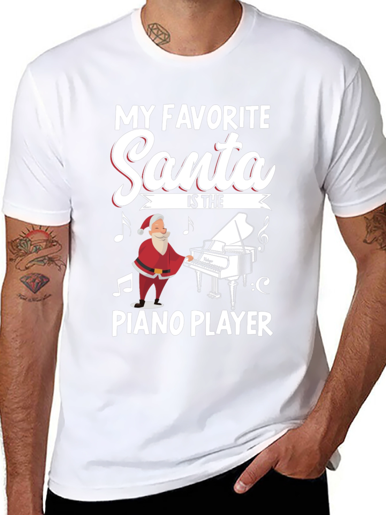 Santa Piano Player T-Shirt - My Favorite