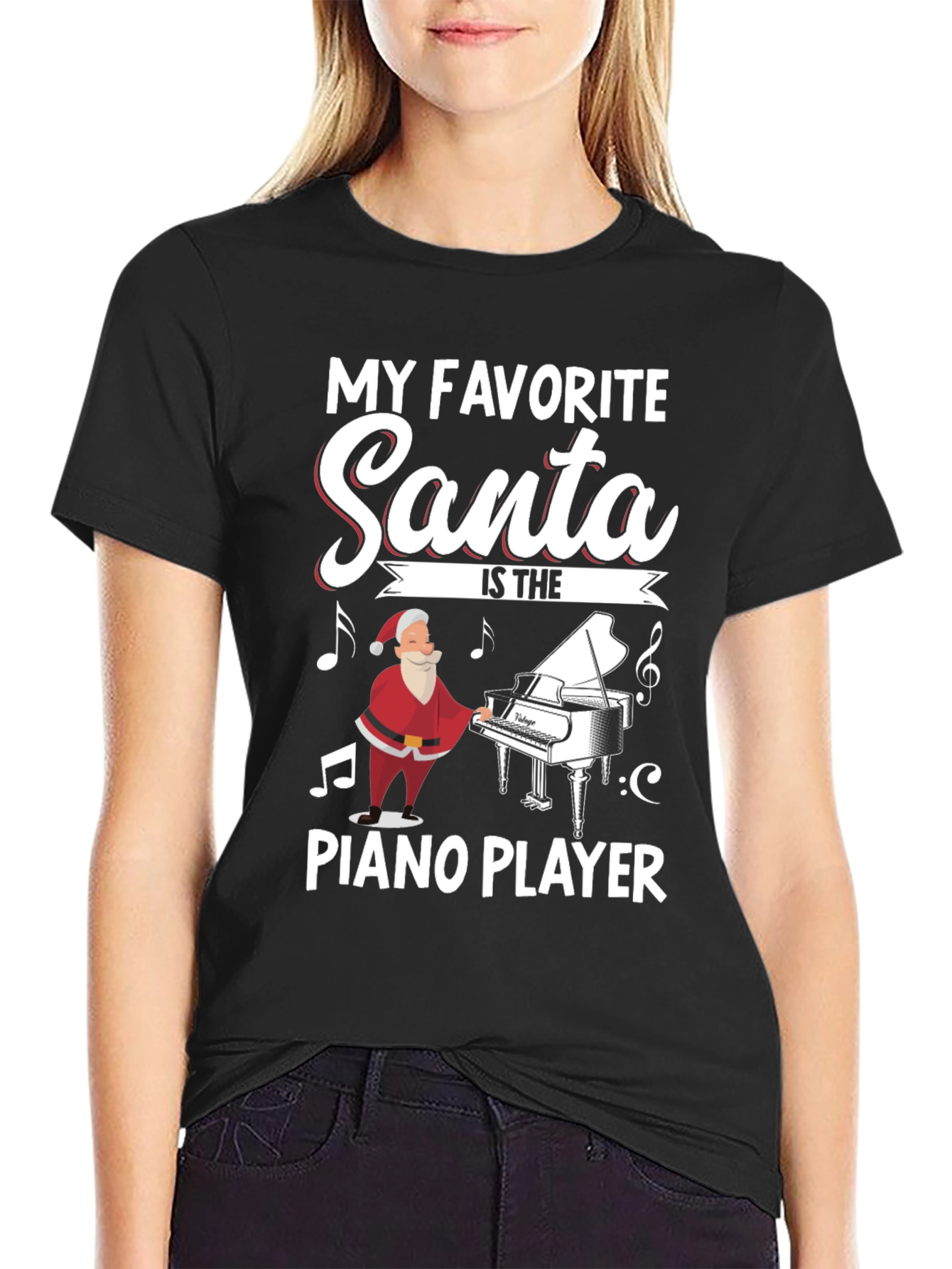 Santa Piano Player T-Shirt - My Favorite