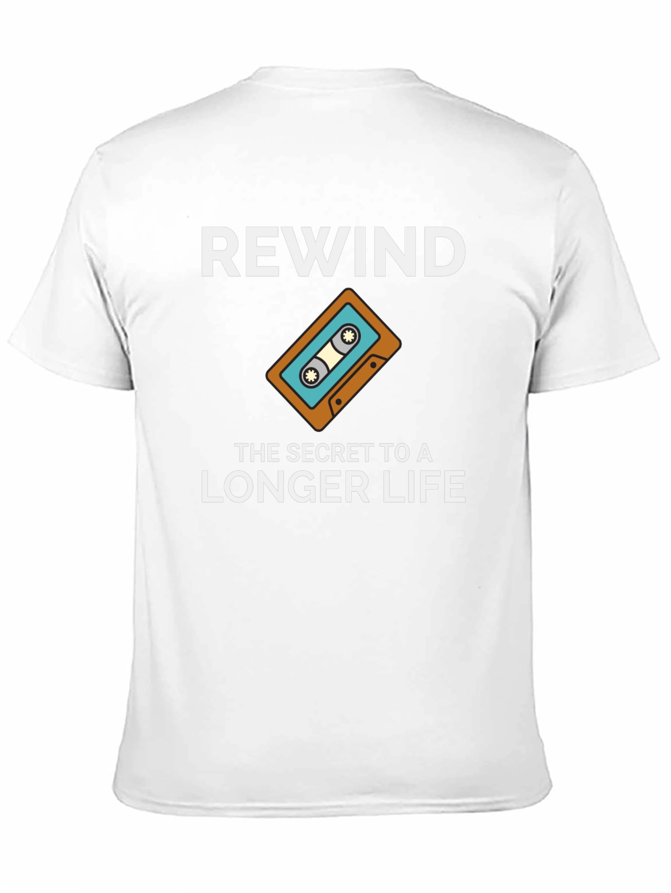 Rewind to a Longer Life Retro Cassette Tape T-Shirt