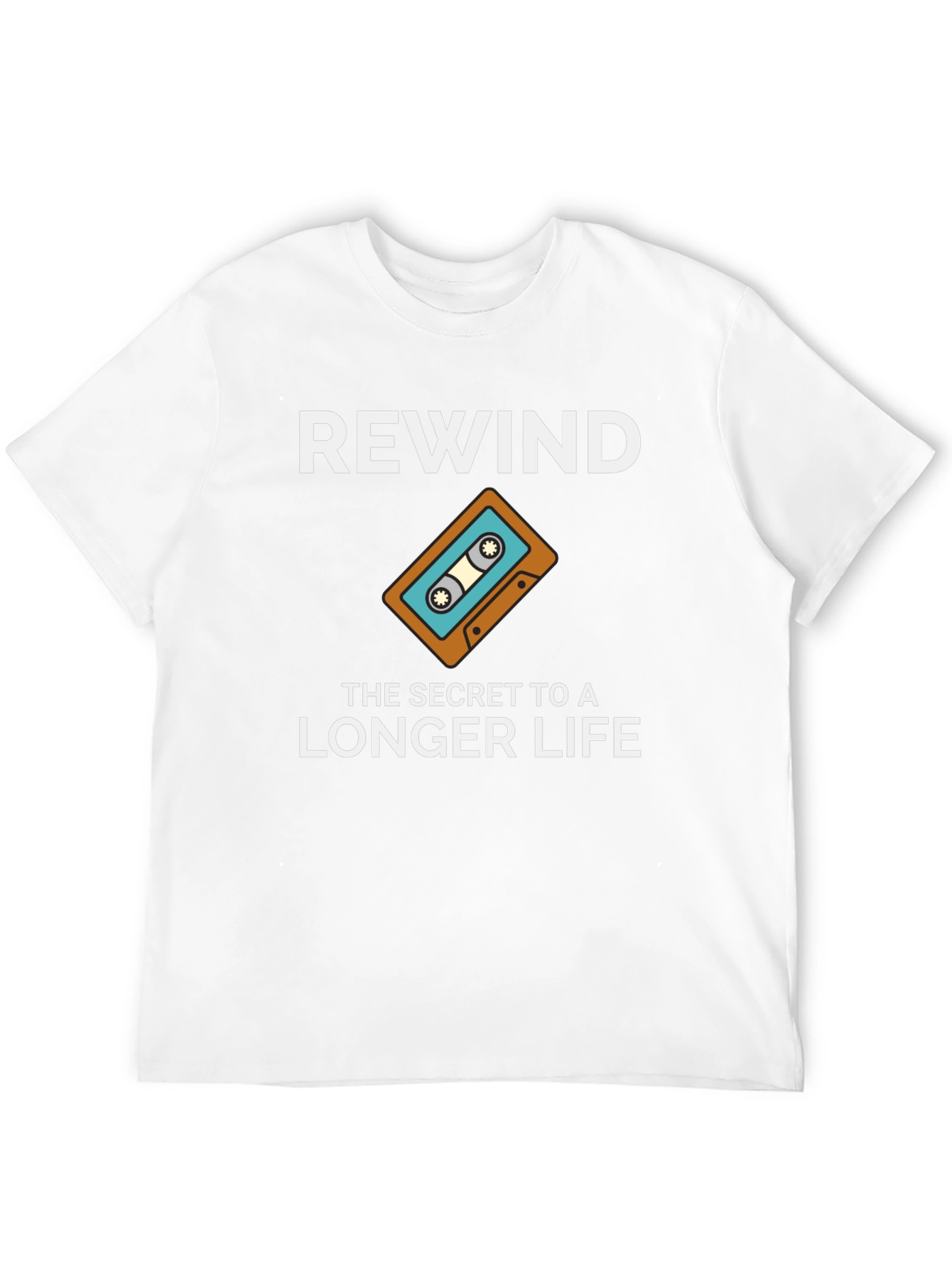 Rewind to a Longer Life Retro Cassette Tape T-Shirt