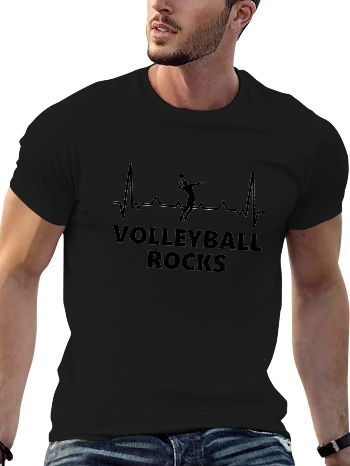 Volleyball Rocks T-Shirt - Heartbeat Design