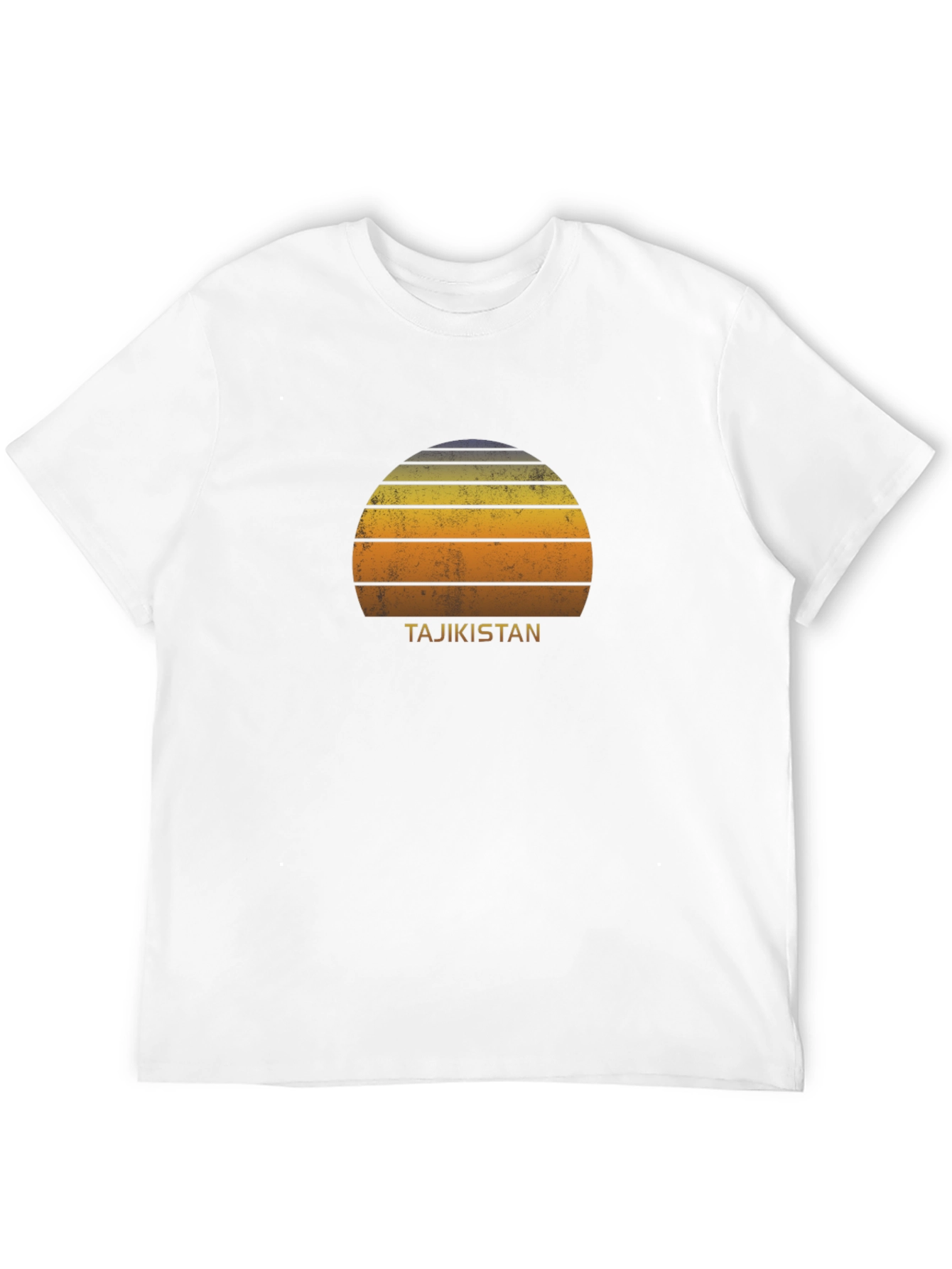Tajikistan Sunset Graphic Tee - Retro Style Black T-Shirt
