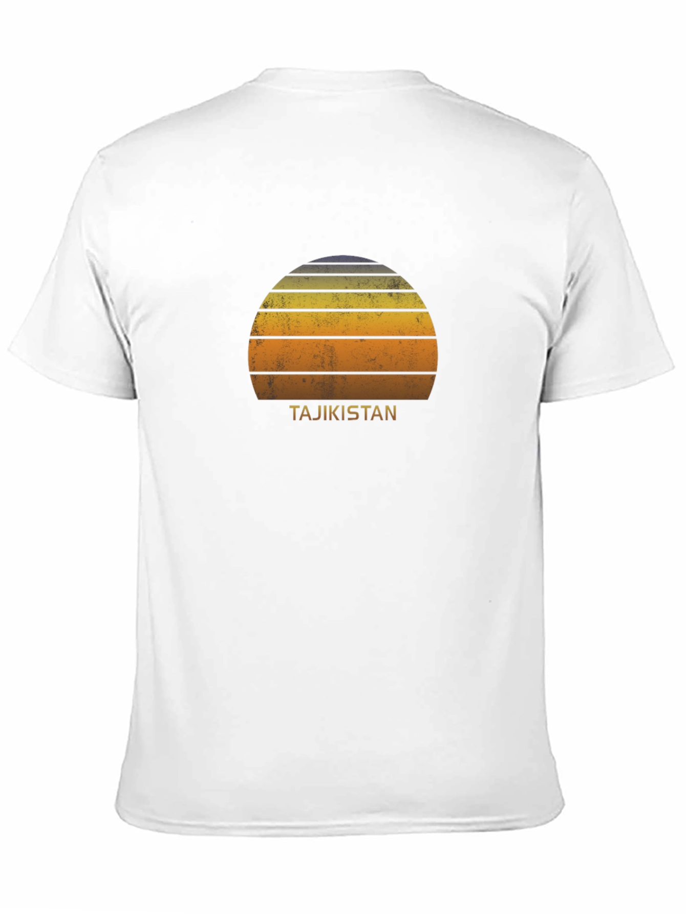Tajikistan Sunset Graphic Tee - Retro Style Black T-Shirt
