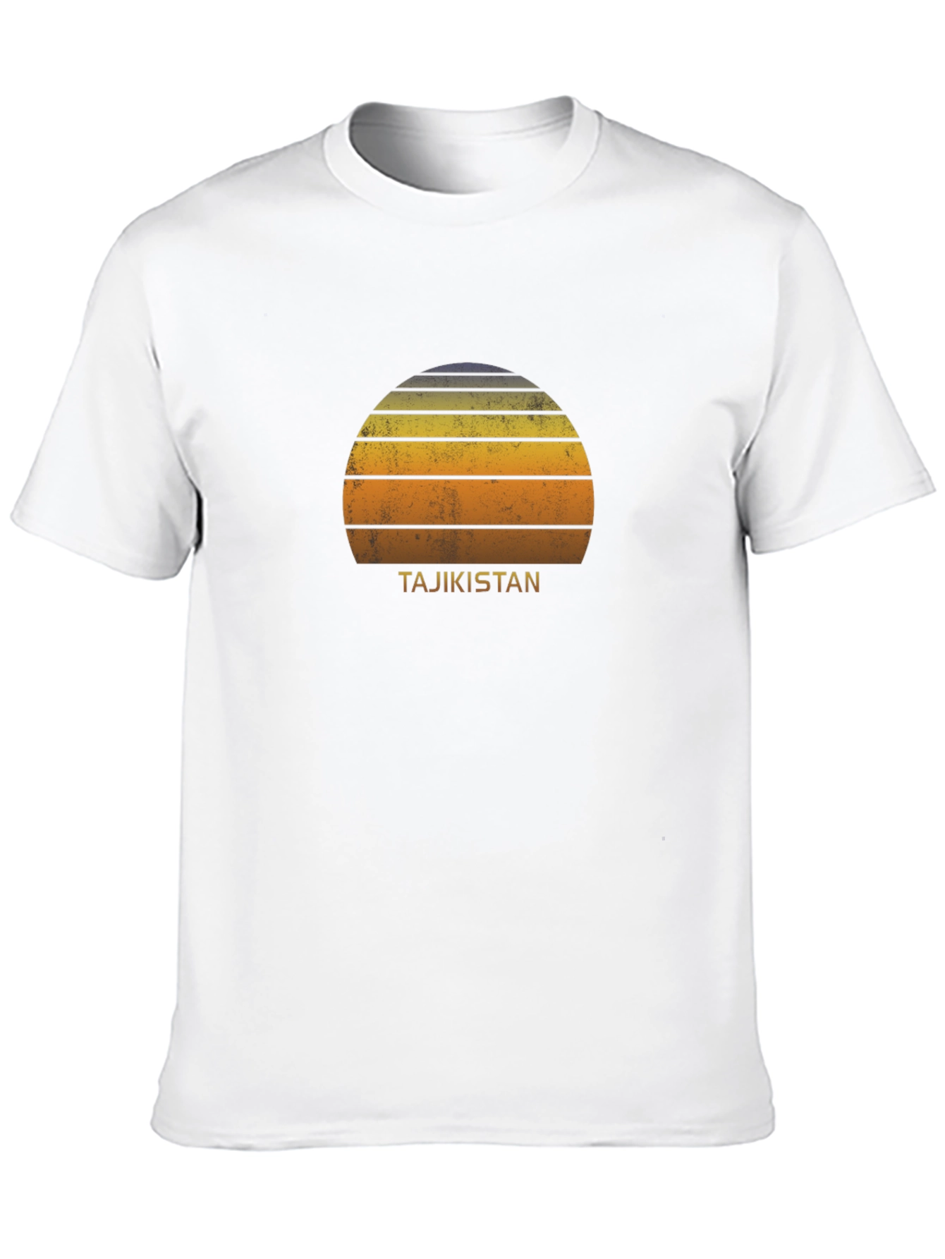 Tajikistan Sunset Graphic Tee - Retro Style Black T-Shirt