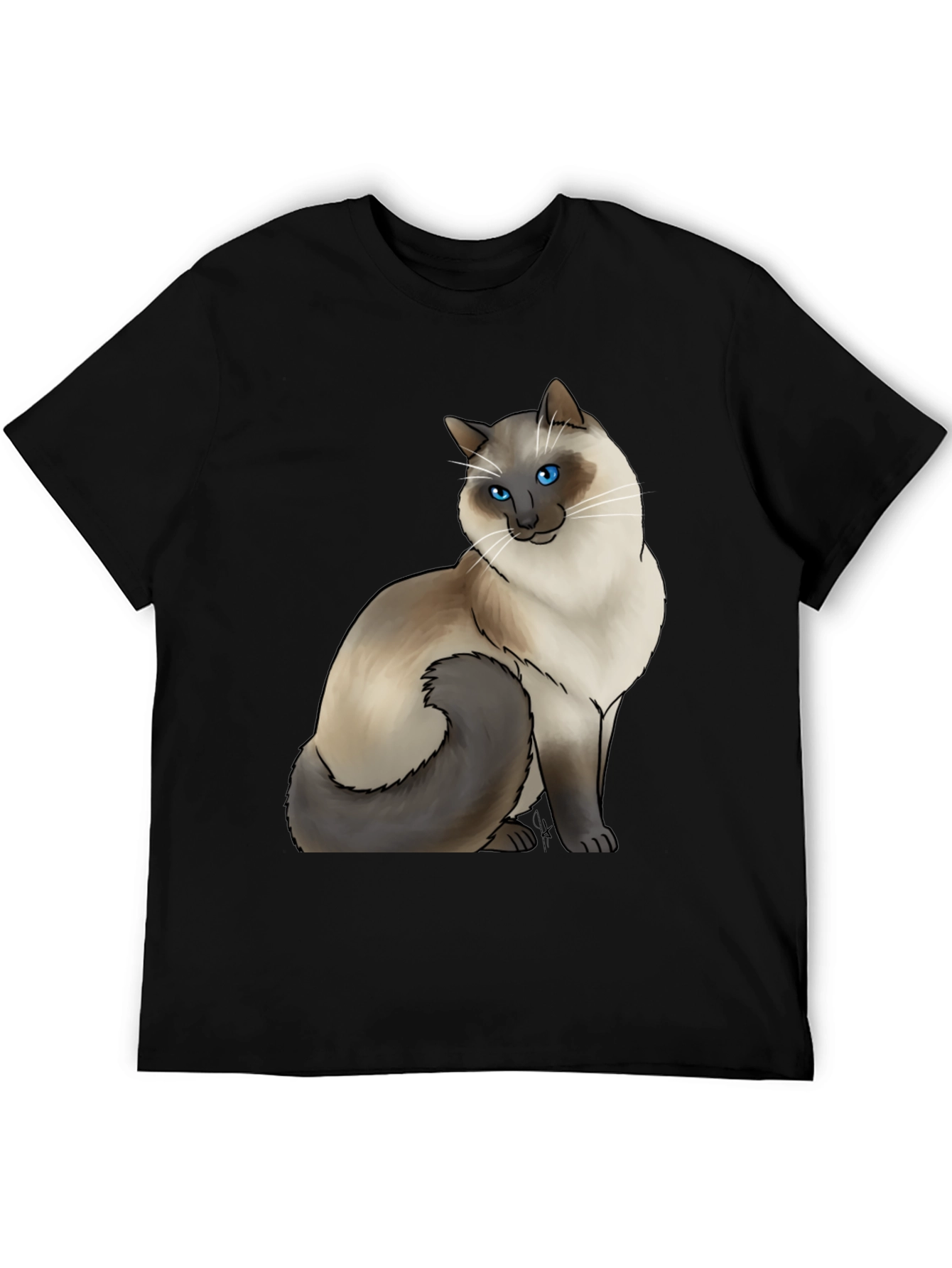 Cat Graphic Tee - Siamese Cat Art Shirt