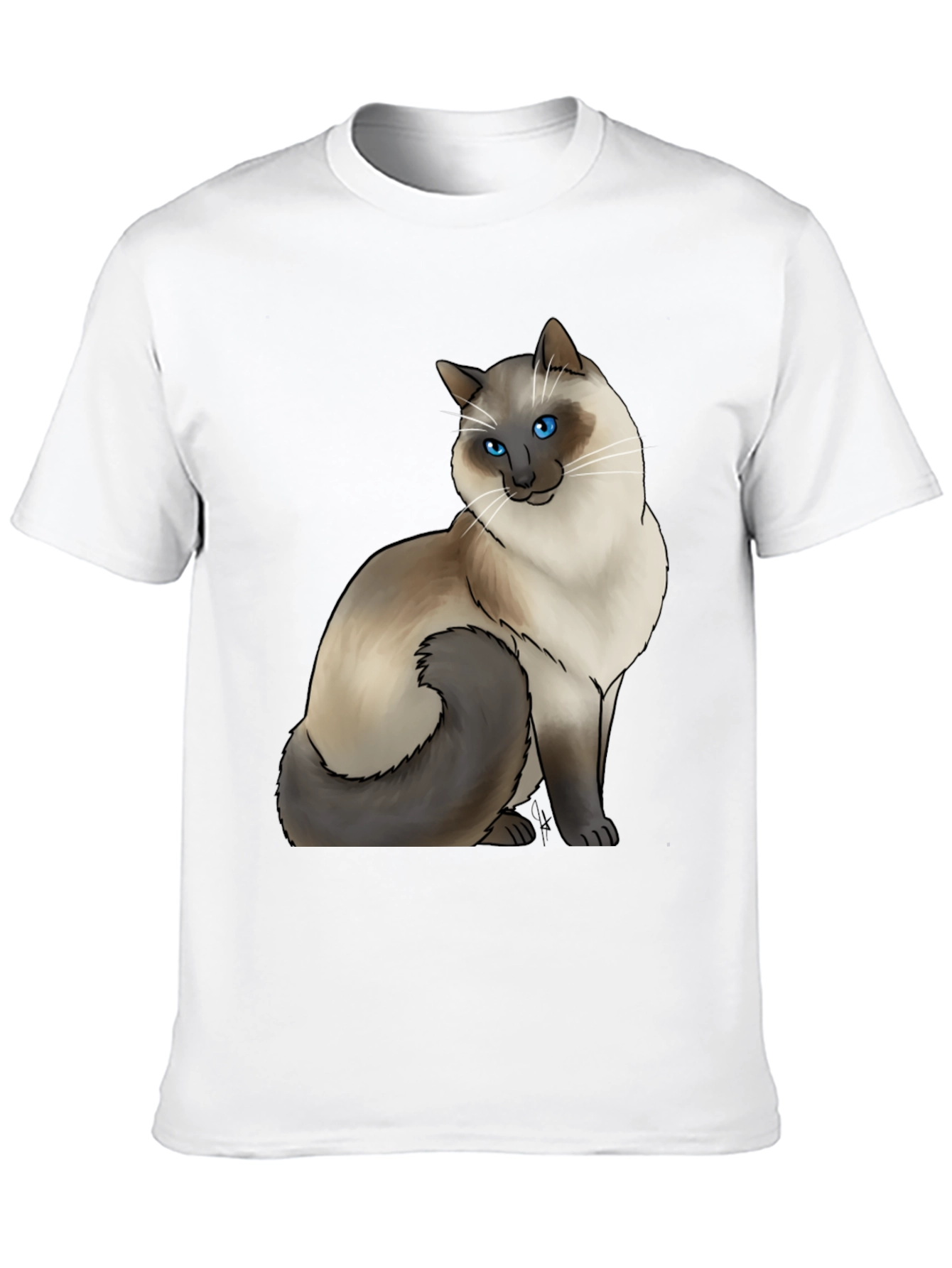 Cat Graphic Tee - Siamese Cat Art Shirt