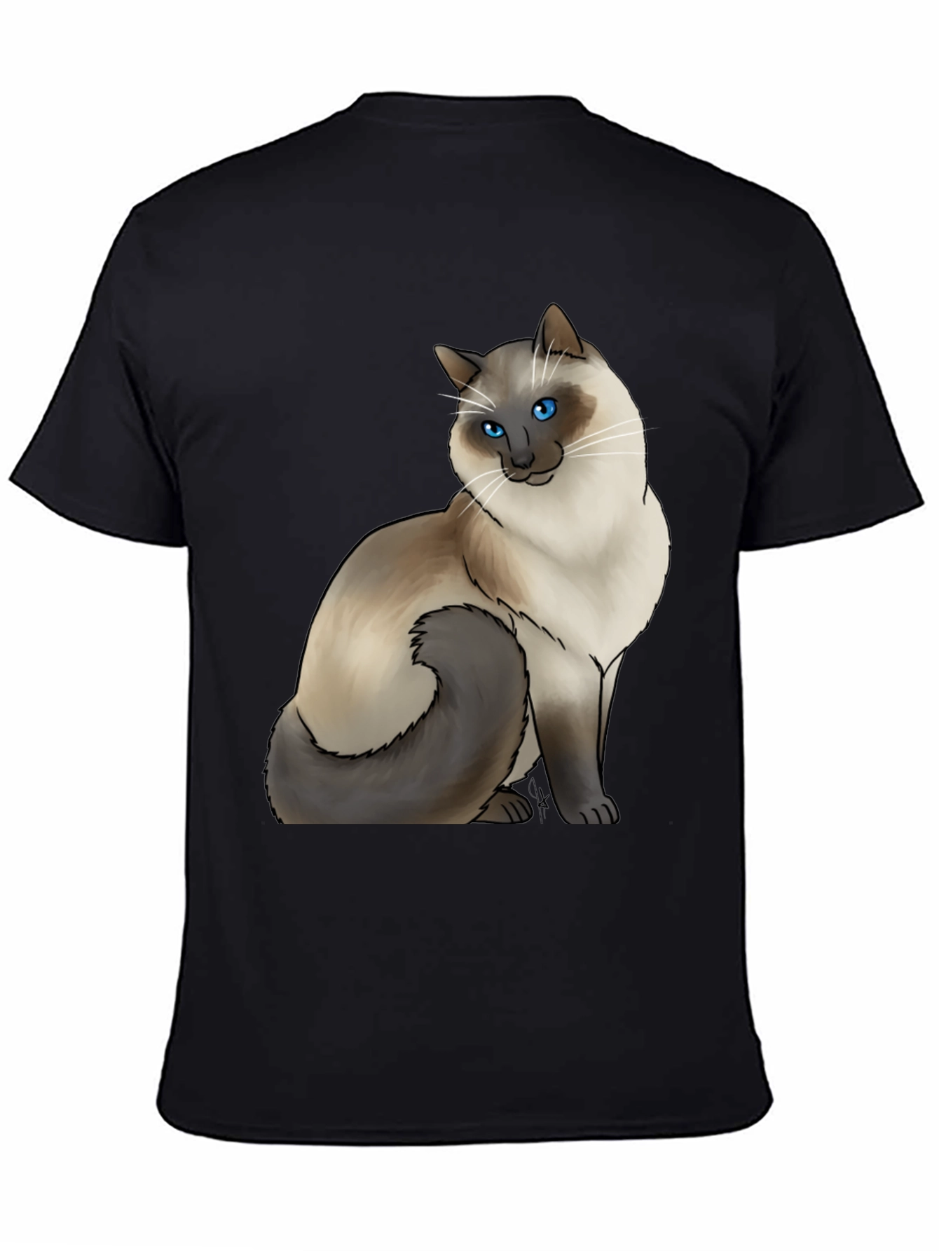 Cat Graphic Tee - Siamese Cat Art Shirt
