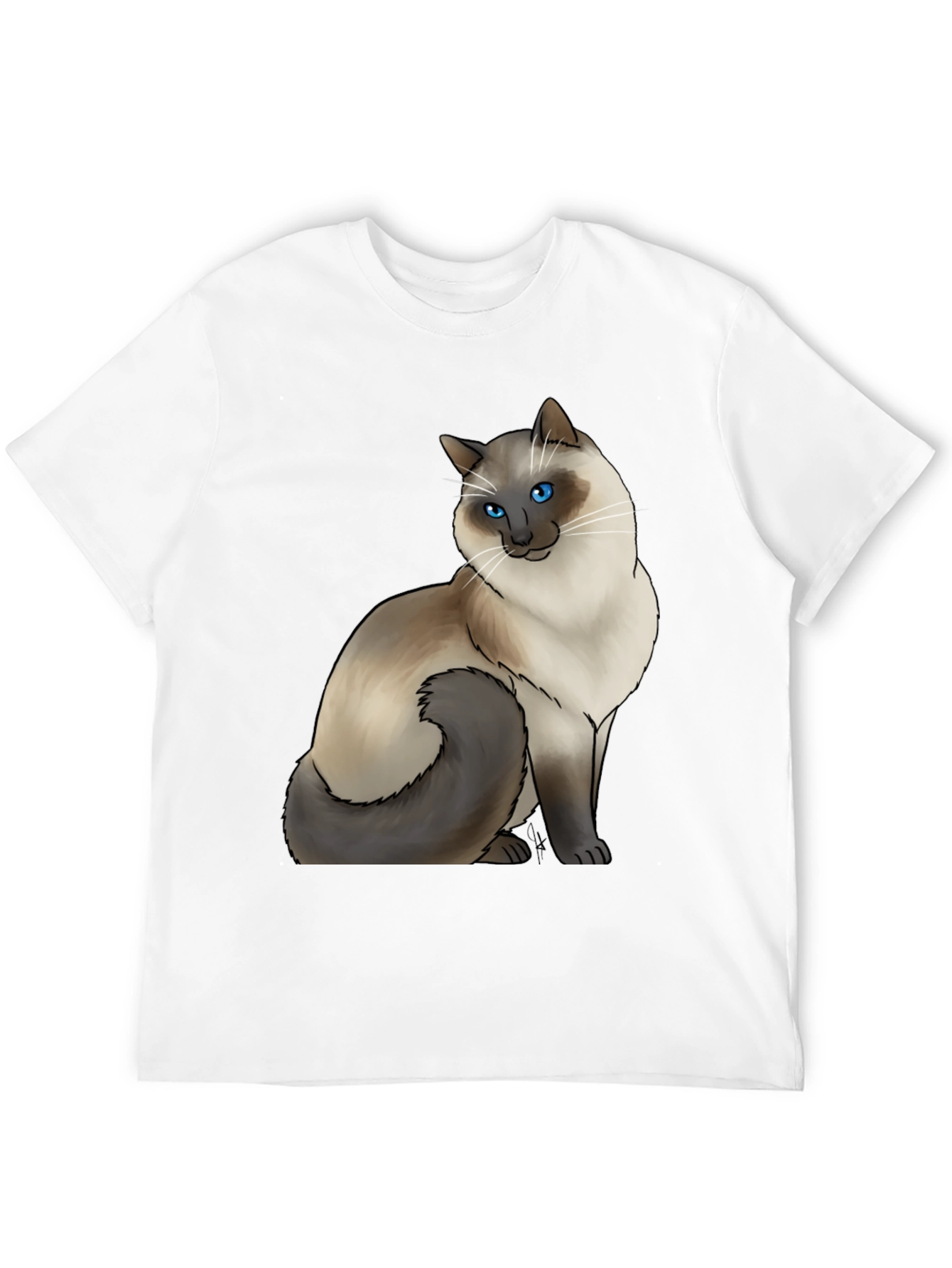 Cat Graphic Tee - Siamese Cat Art Shirt