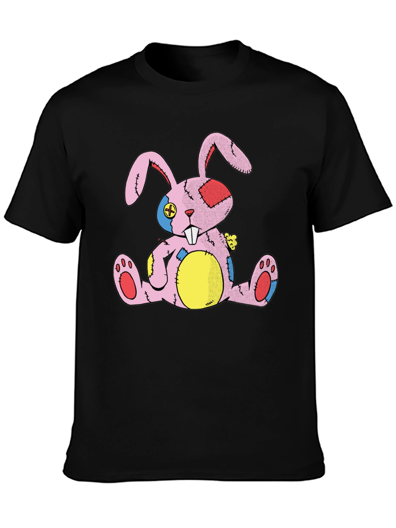 Quirky Bunny Patchwork Graphic Tee