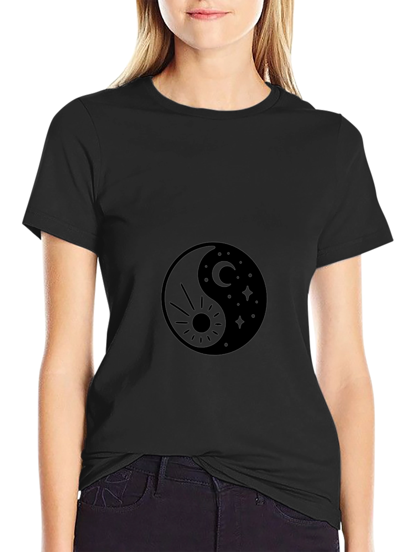 Yin Yang Sun & Moon Graphic T-Shirt