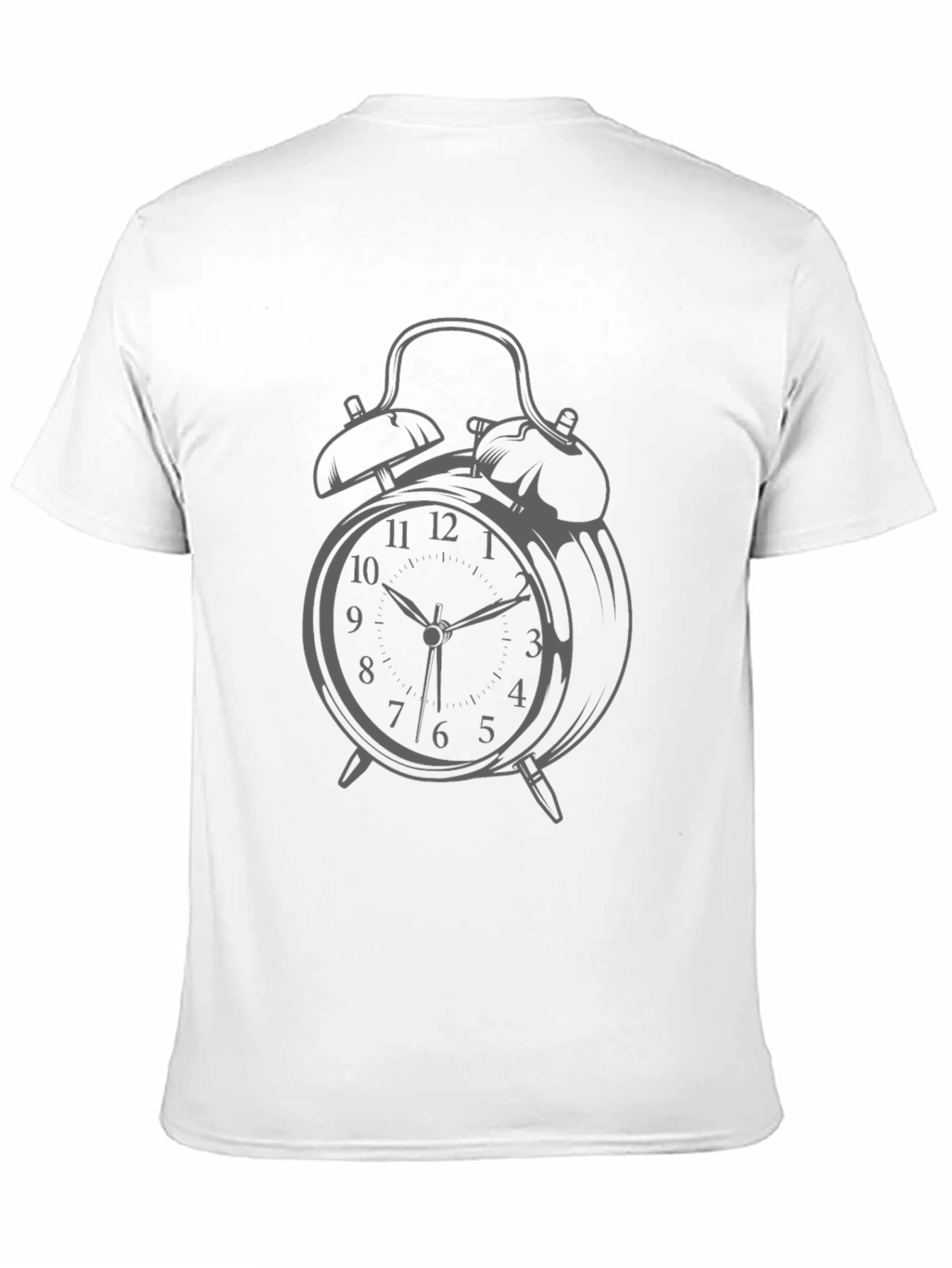 Alarm Clock Graphic Print Black T-Shirt