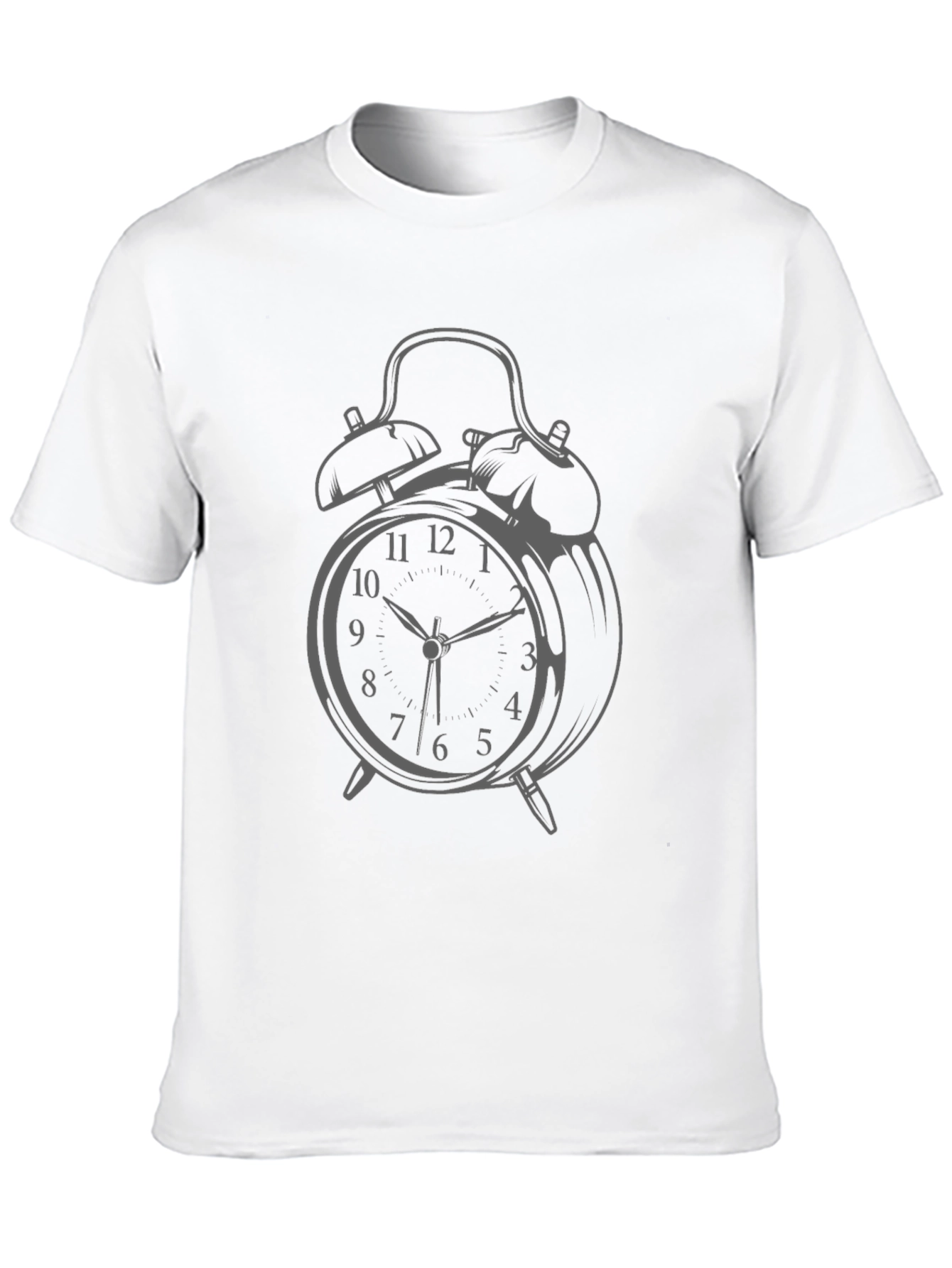 Alarm Clock Graphic Print Black T-Shirt