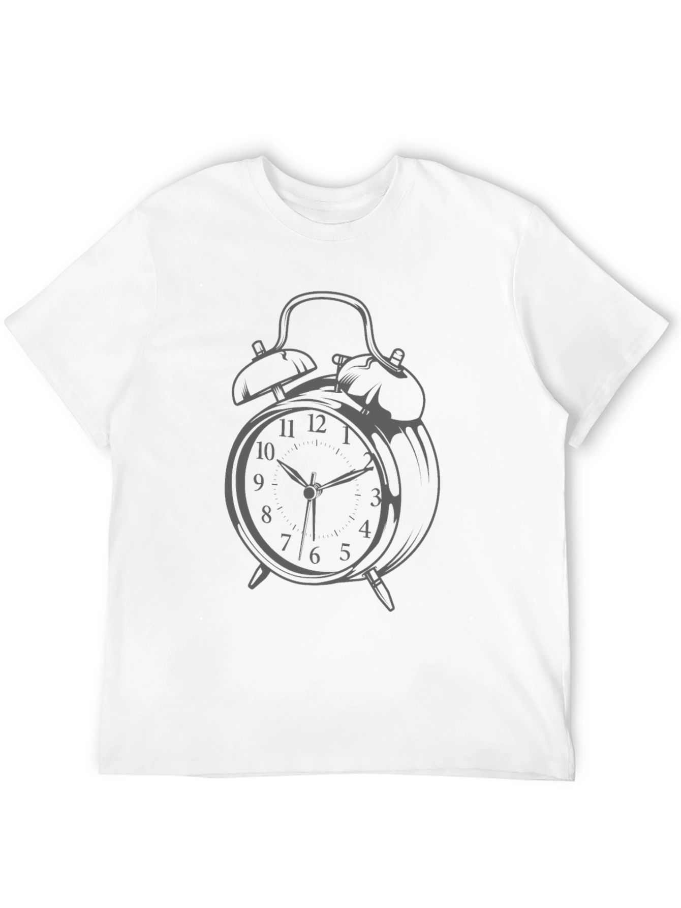Alarm Clock Graphic Print Black T-Shirt