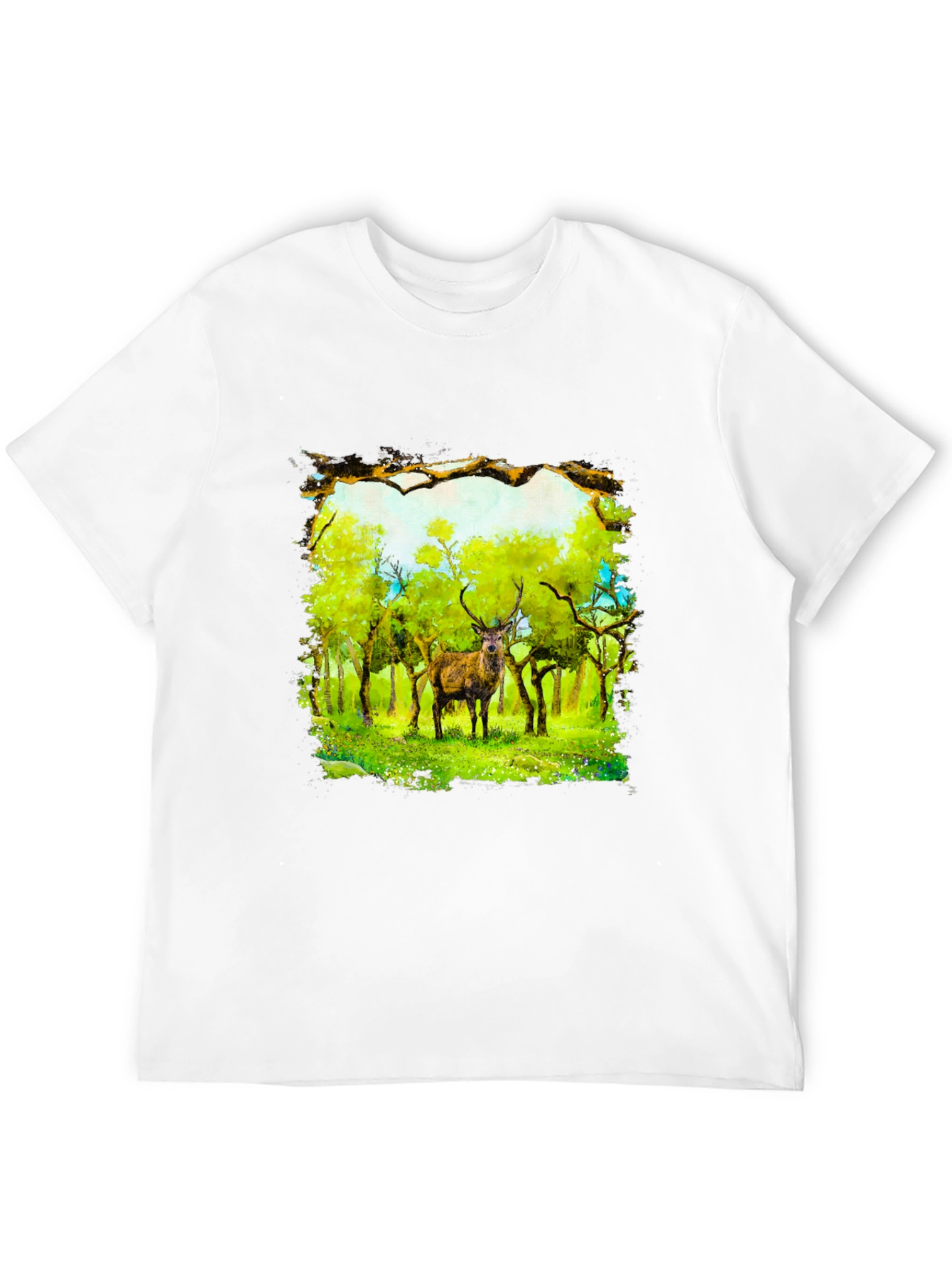 Deer in Forest T-Shirt - Nature Art Tee