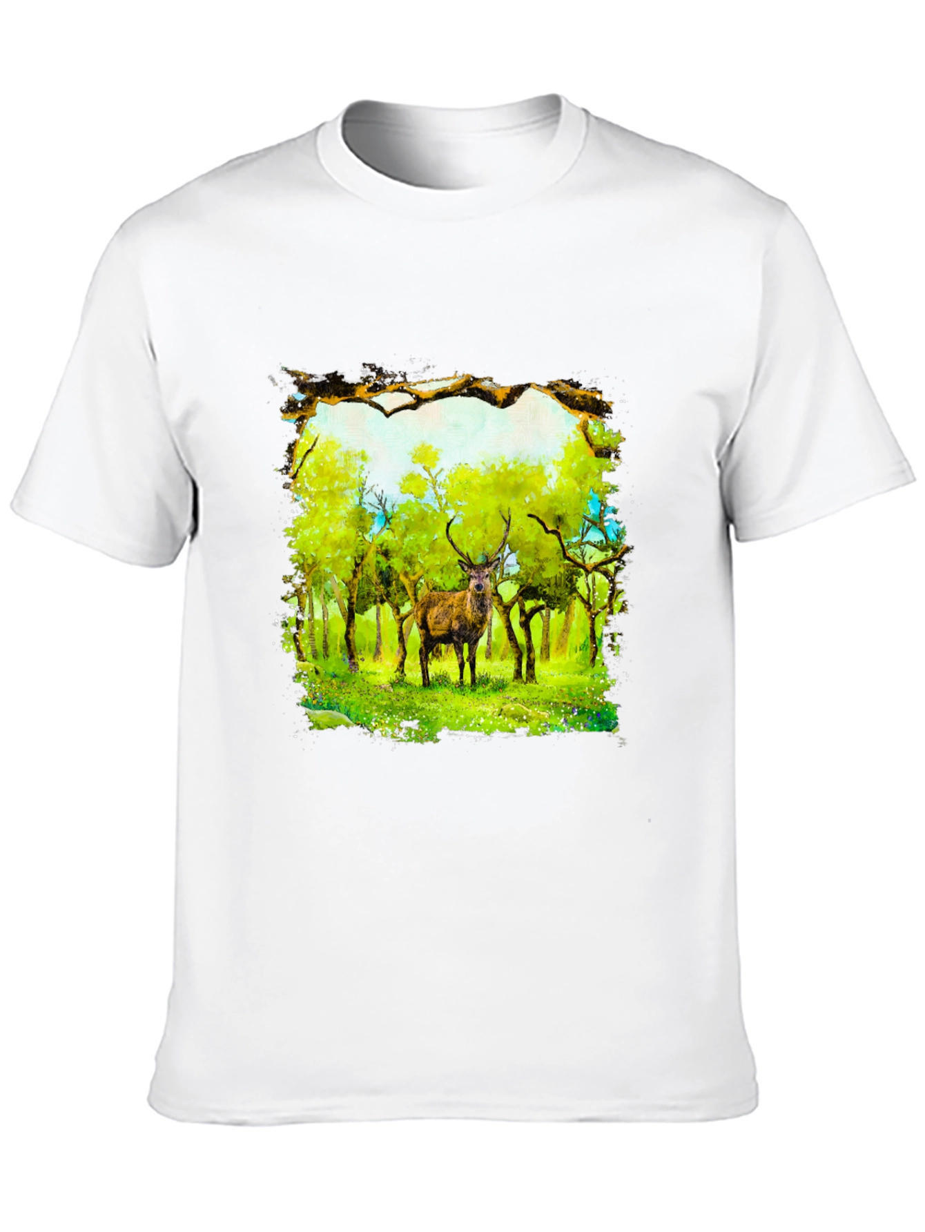 Deer in Forest T-Shirt - Nature Art Tee