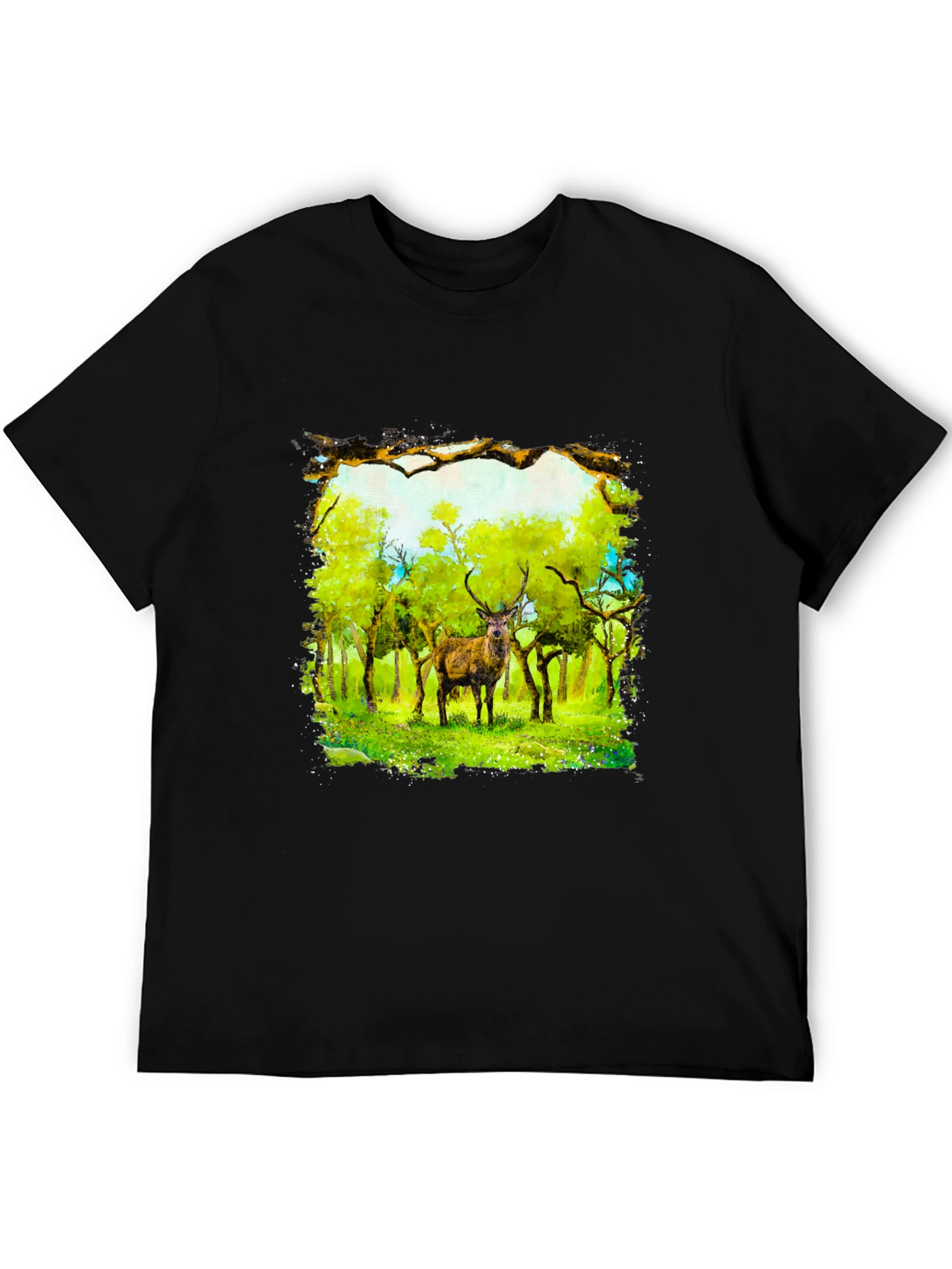 Deer in Forest T-Shirt - Nature Art Tee