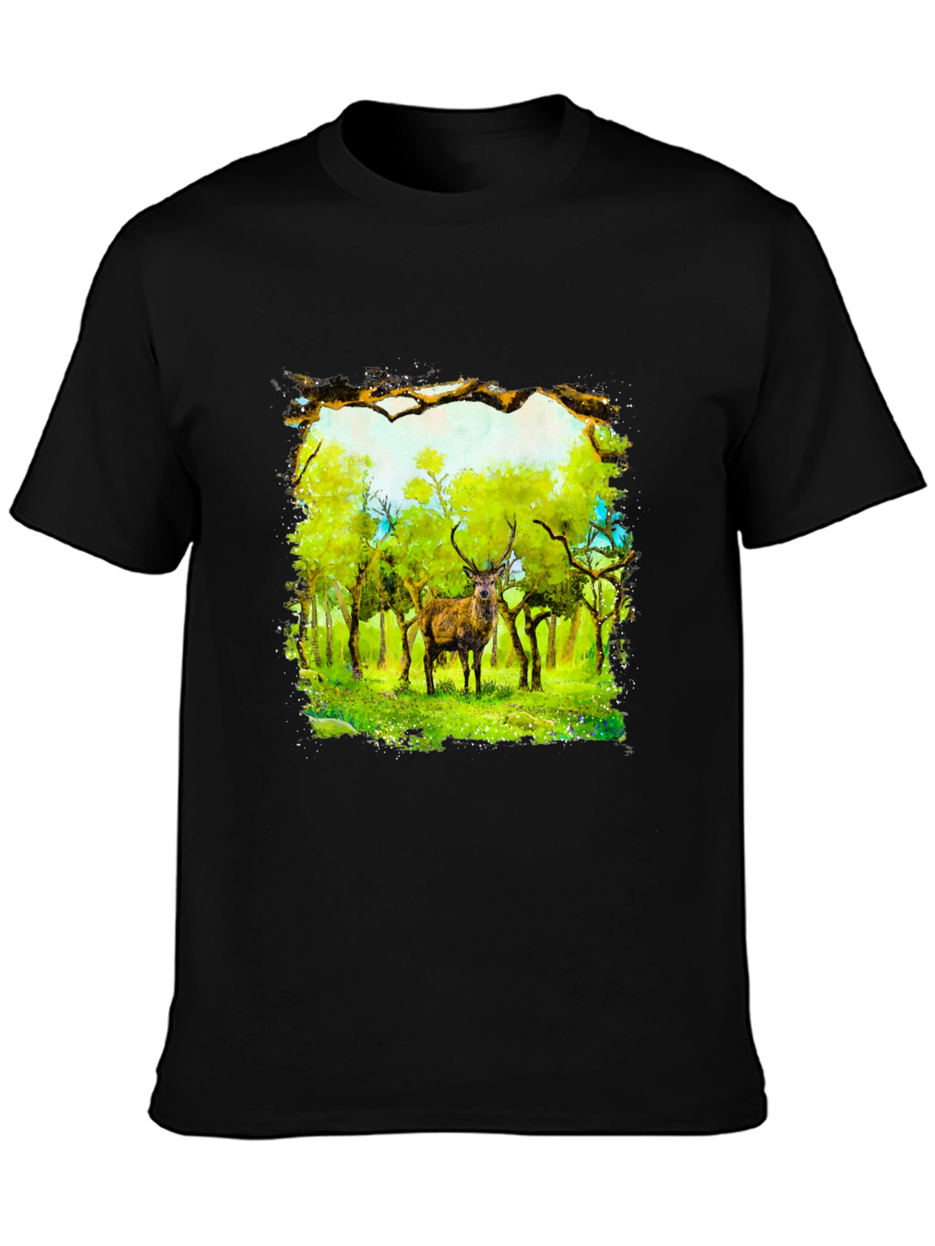 Deer in Forest T-Shirt - Nature Art Tee