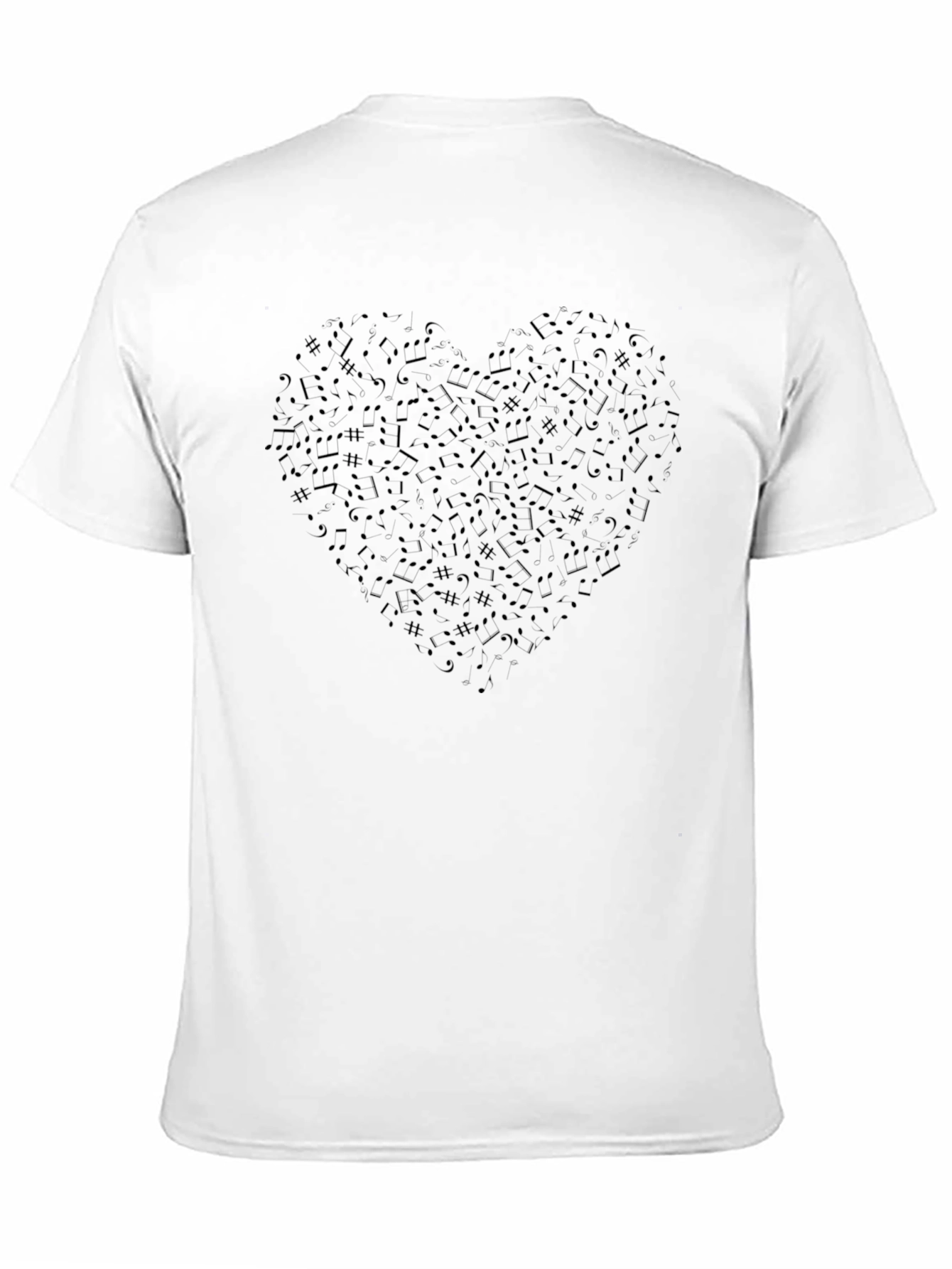Music Heart Graphic Tee - Black Crew Neck T-Shirt
