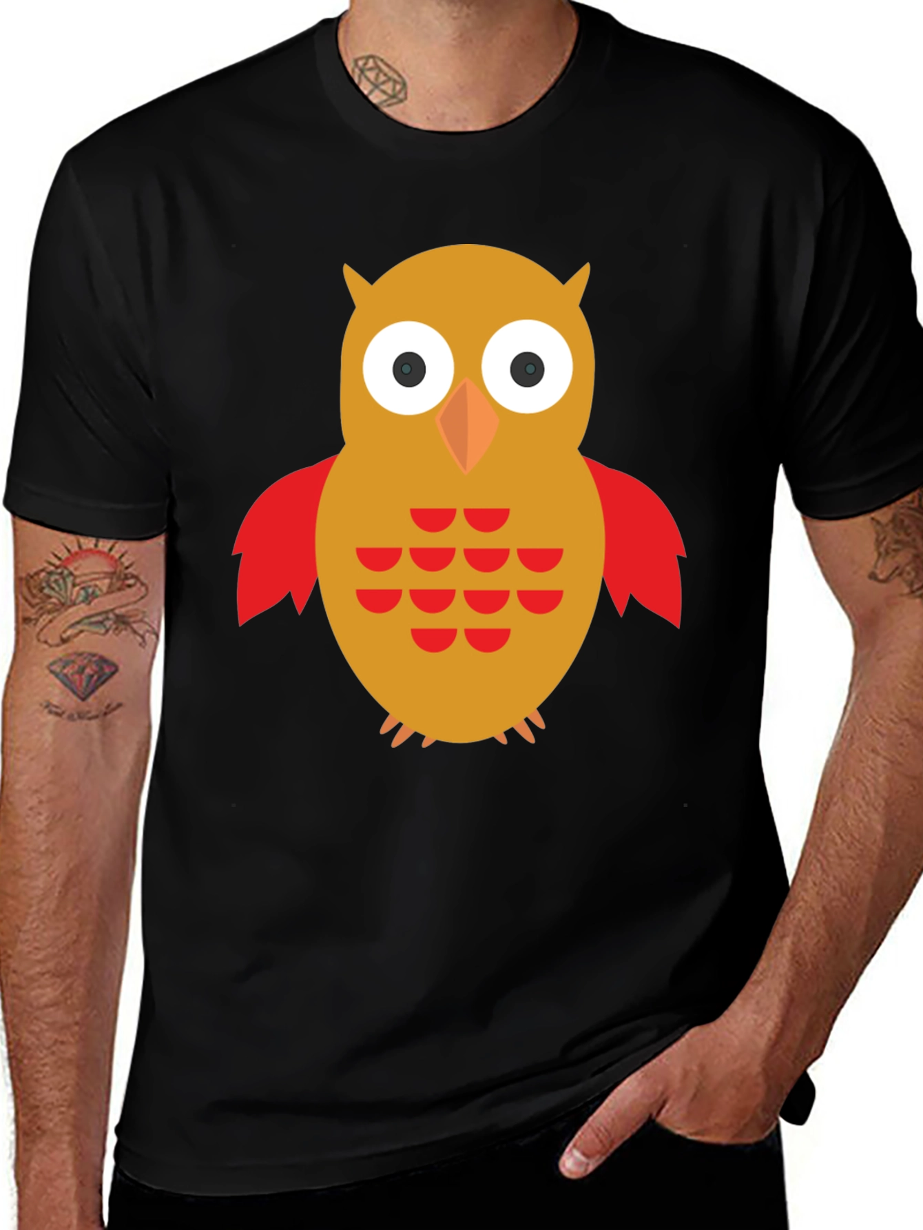 Owl Graphic T-Shirt - Mens Black Tee