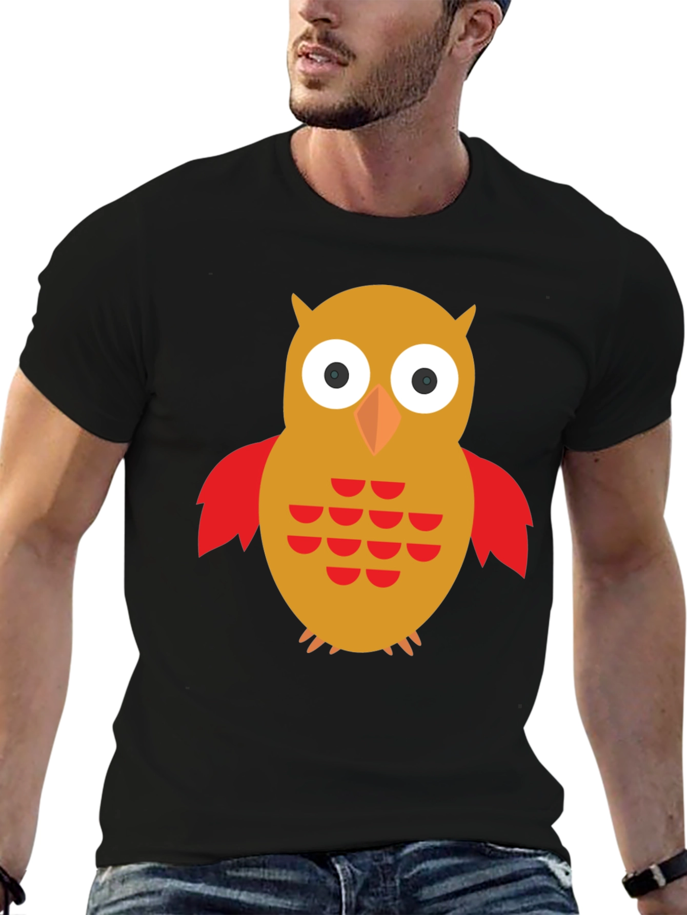 Owl Graphic T-Shirt - Mens Black Tee